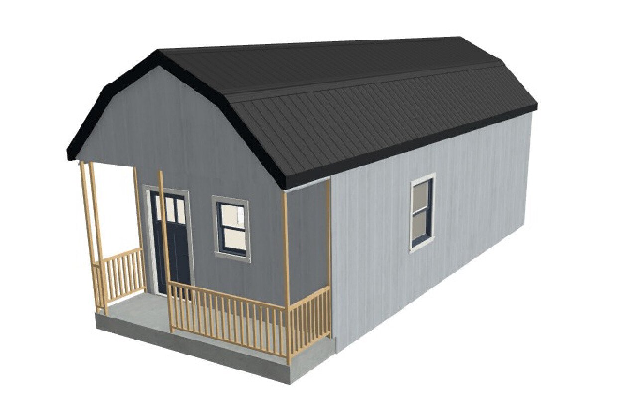 14x36_GambrelCabinWithPorch_Front