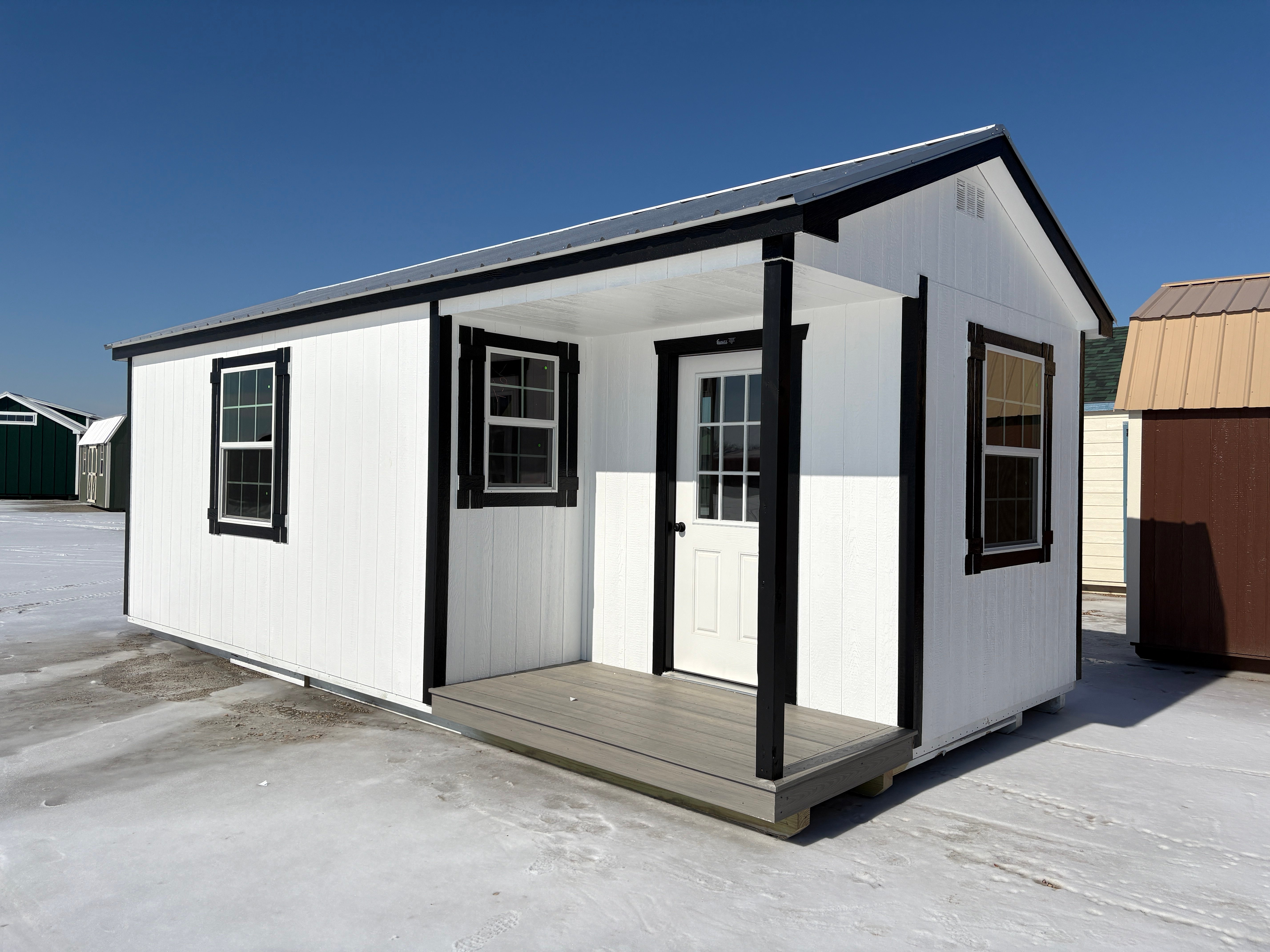 12x24 Gable Cabin with Corner Porch #7608