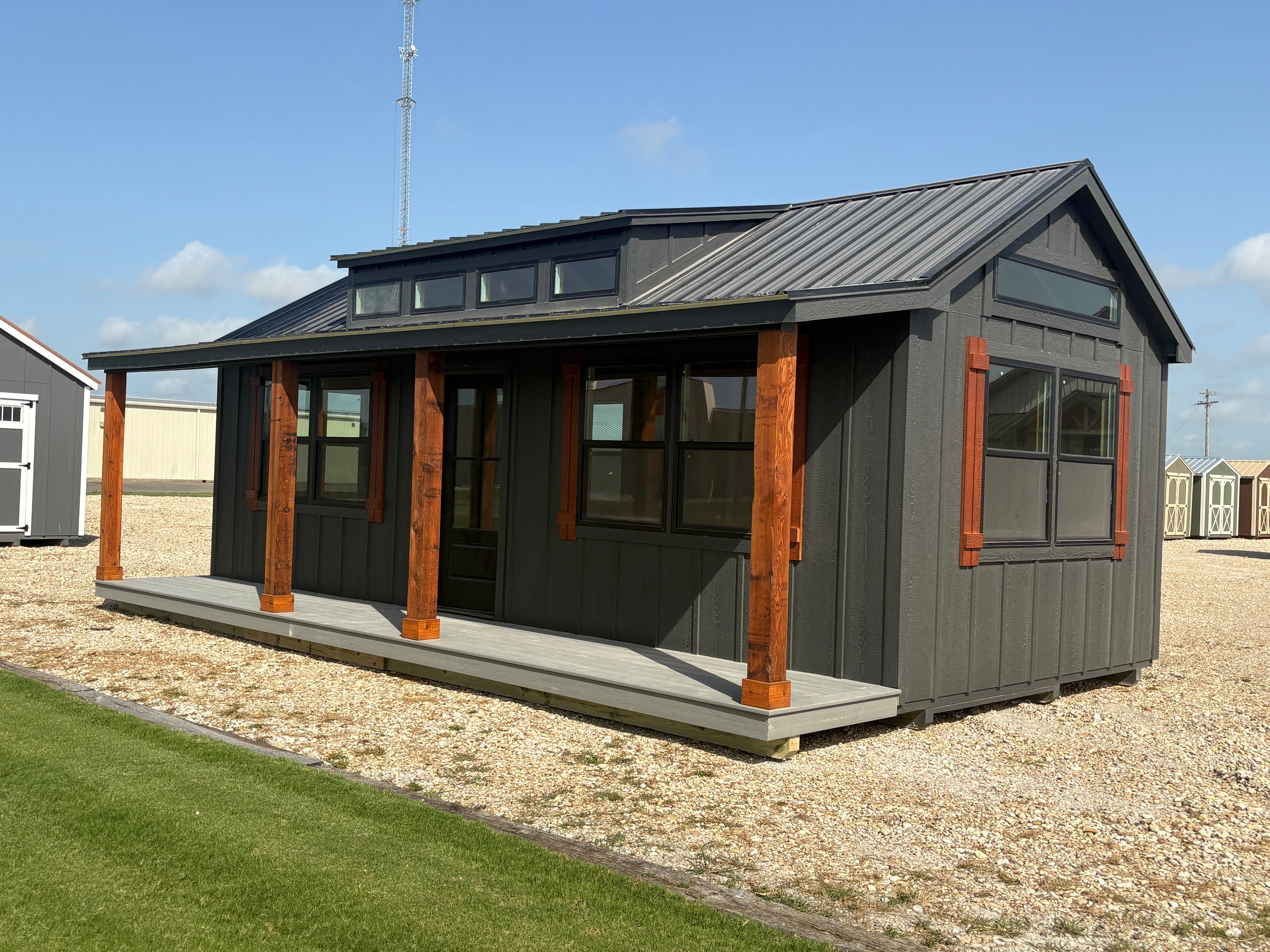 12x28 Dormer Cabin plus 4' Porch #7774