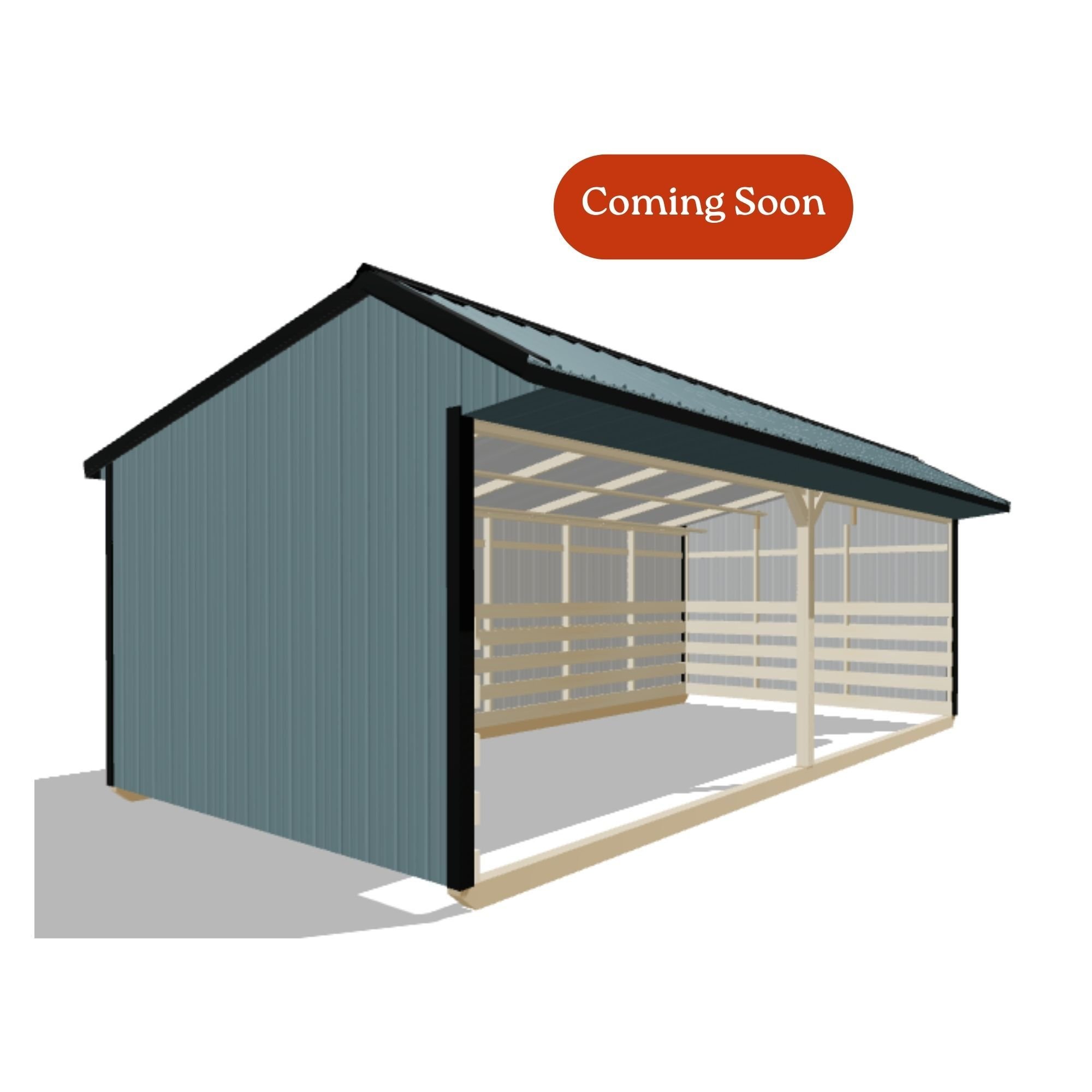 12x24 Metal Run-in Shed #8332