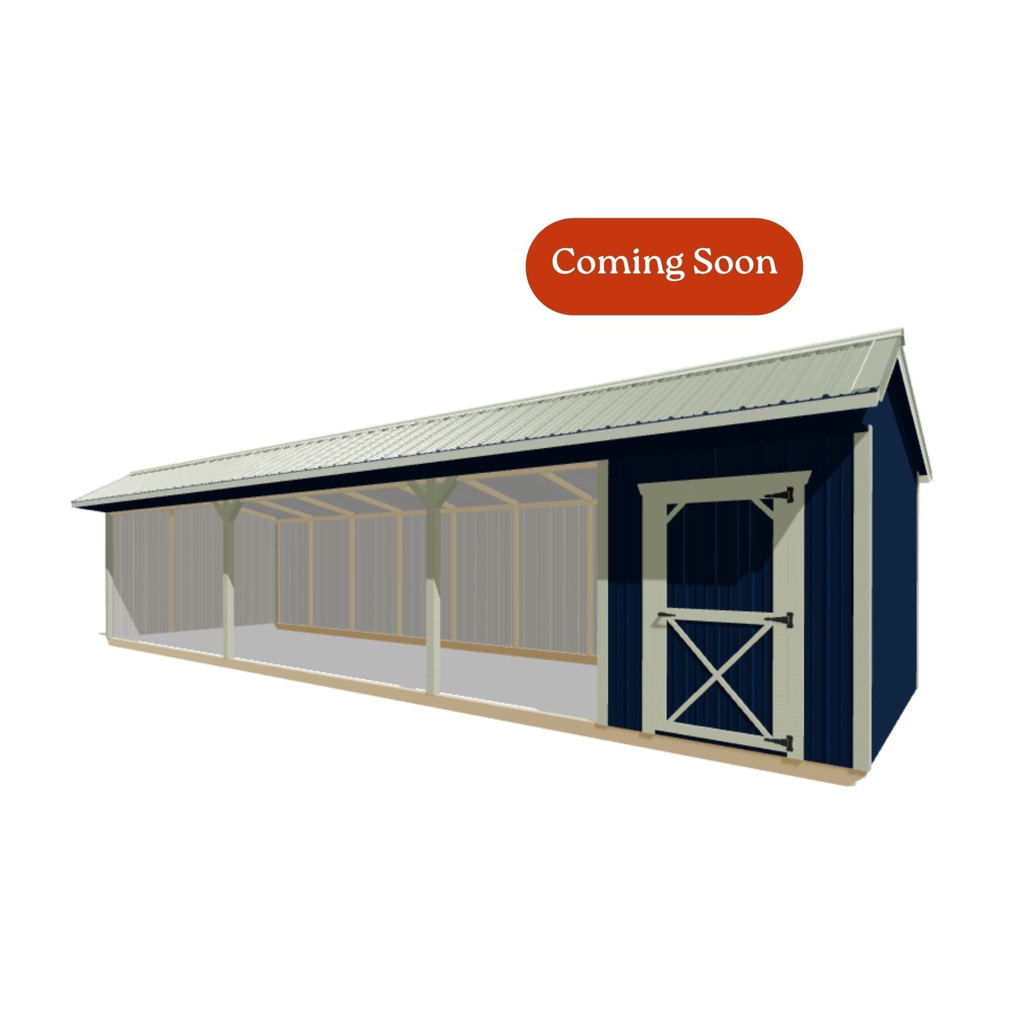 12x36 Metal Run-in Shed w/Tack Room #8333