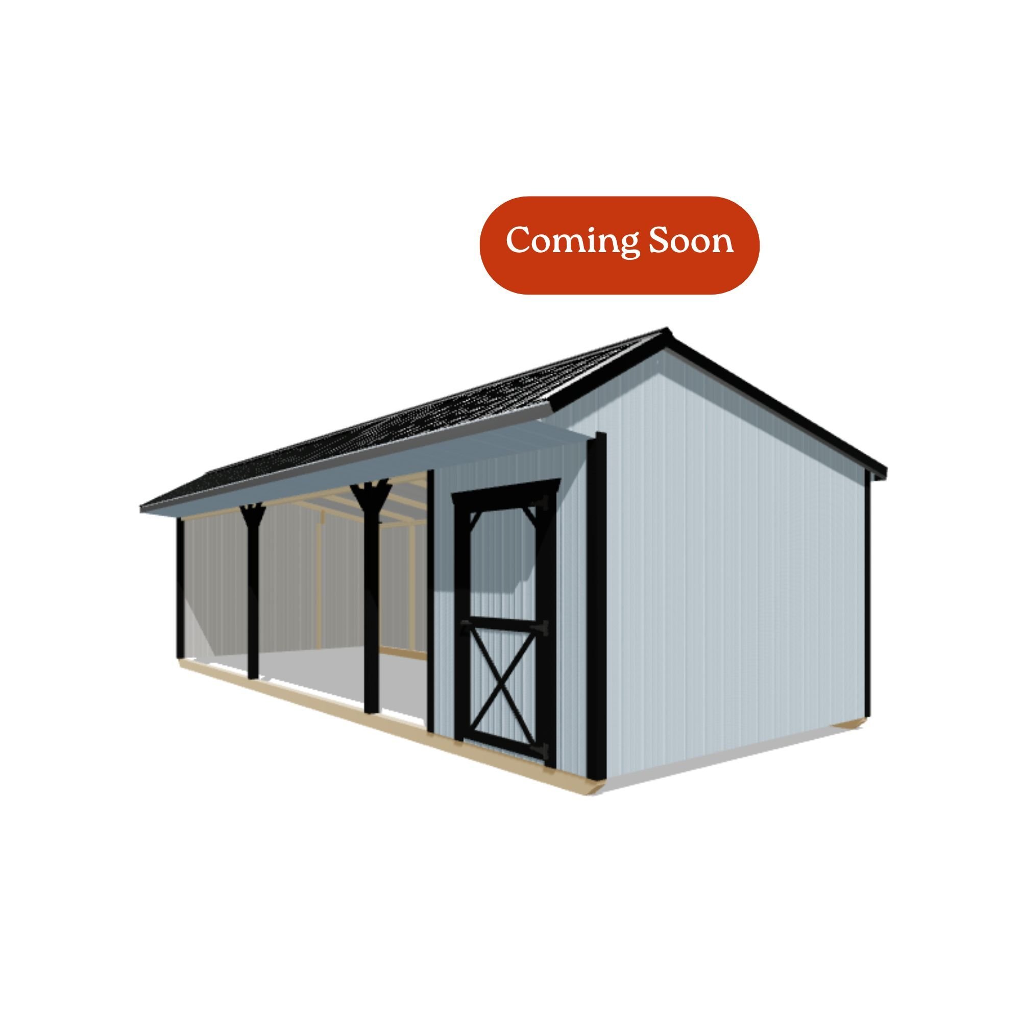 12x28 Metal Run-in Shed w/Tack Room #8518