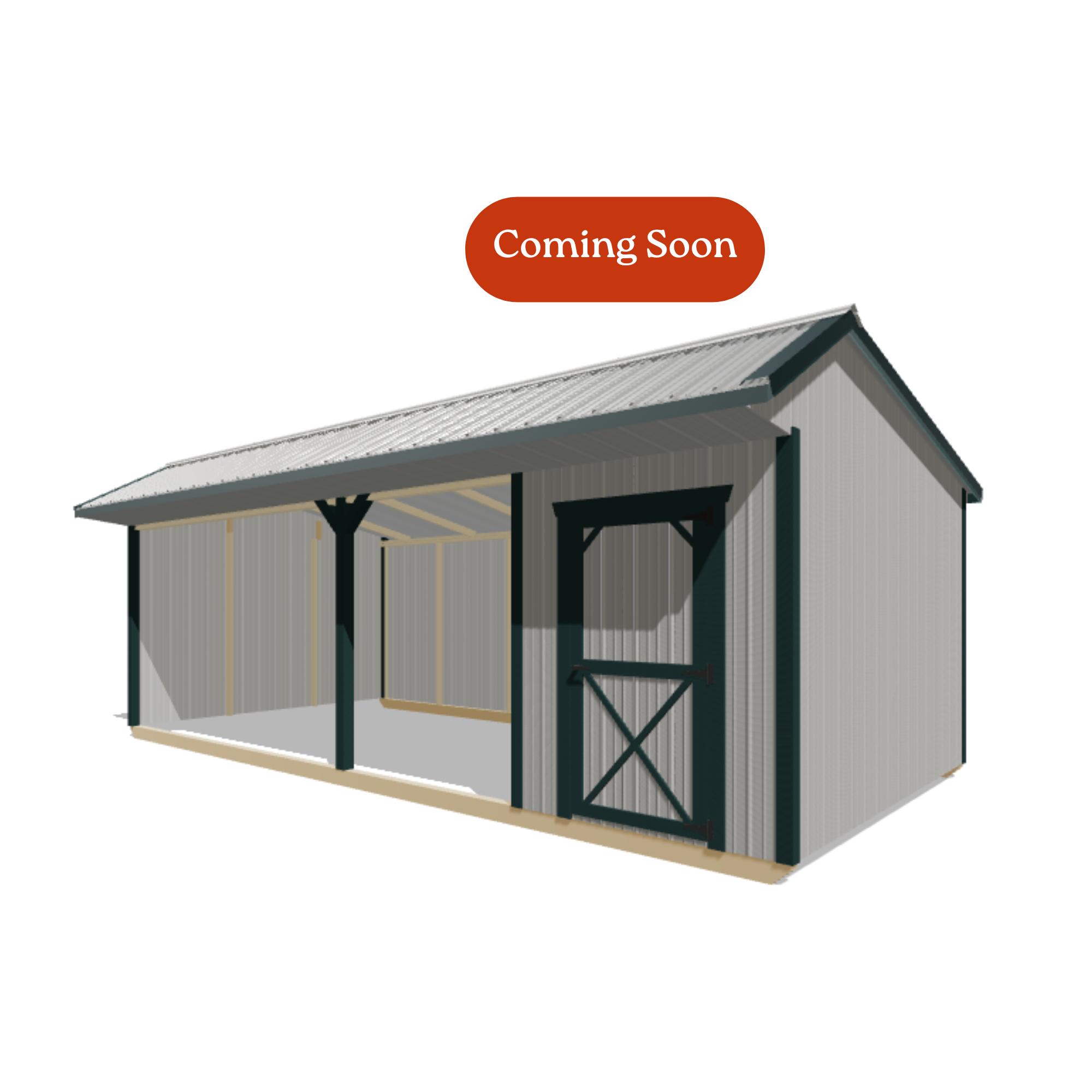 12x24 Metal Run-in Shed w/Tack Room #8664