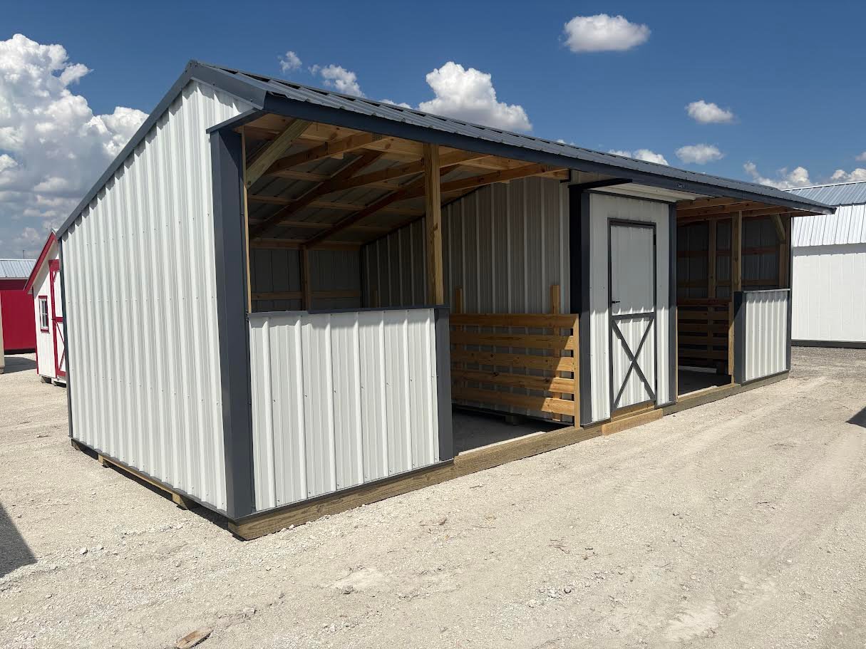 12x30 Metal Run-in Shed w/Tack Room #8050