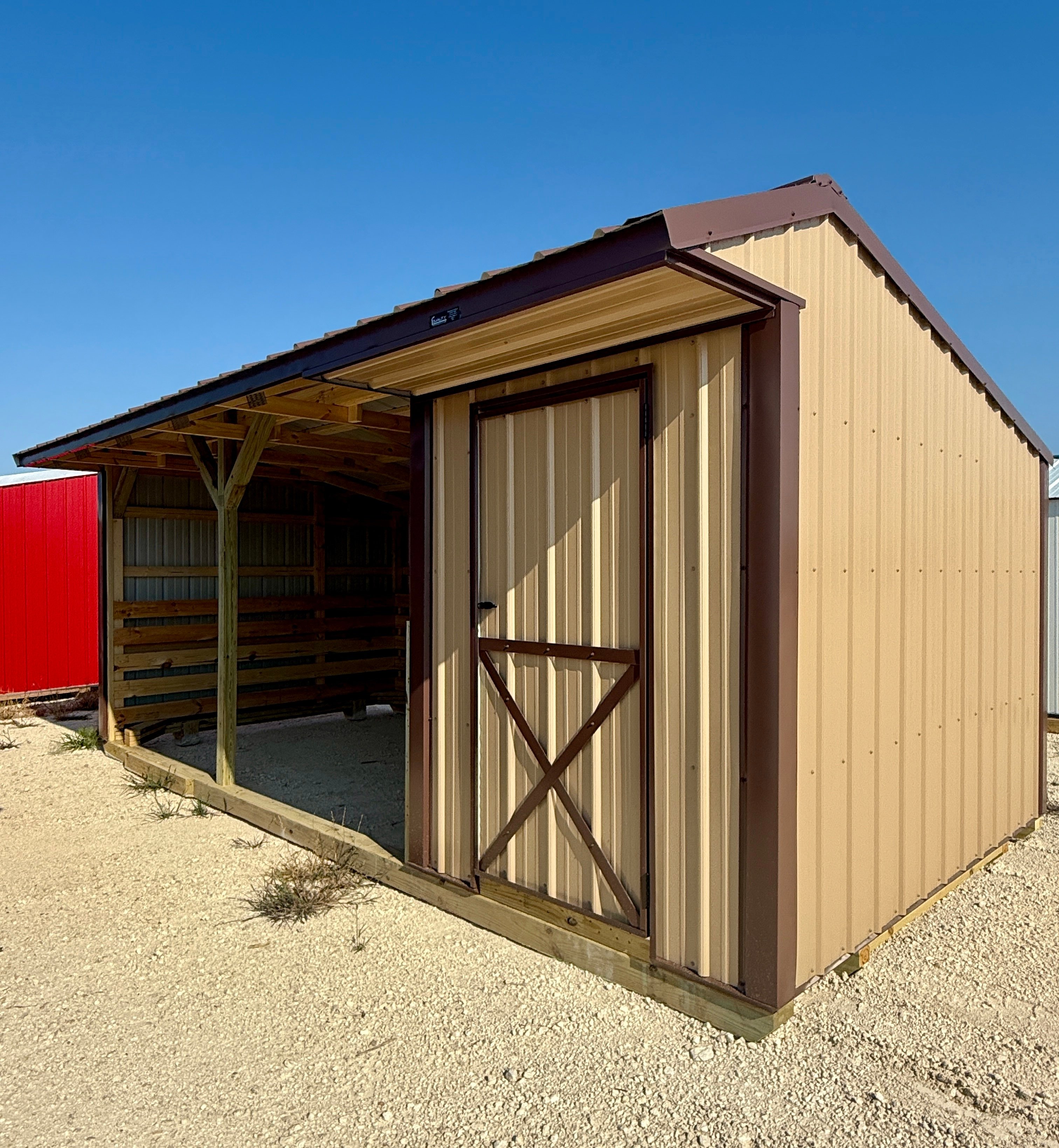 10x20 Metal Run-in Shed w/Tack Room #6974