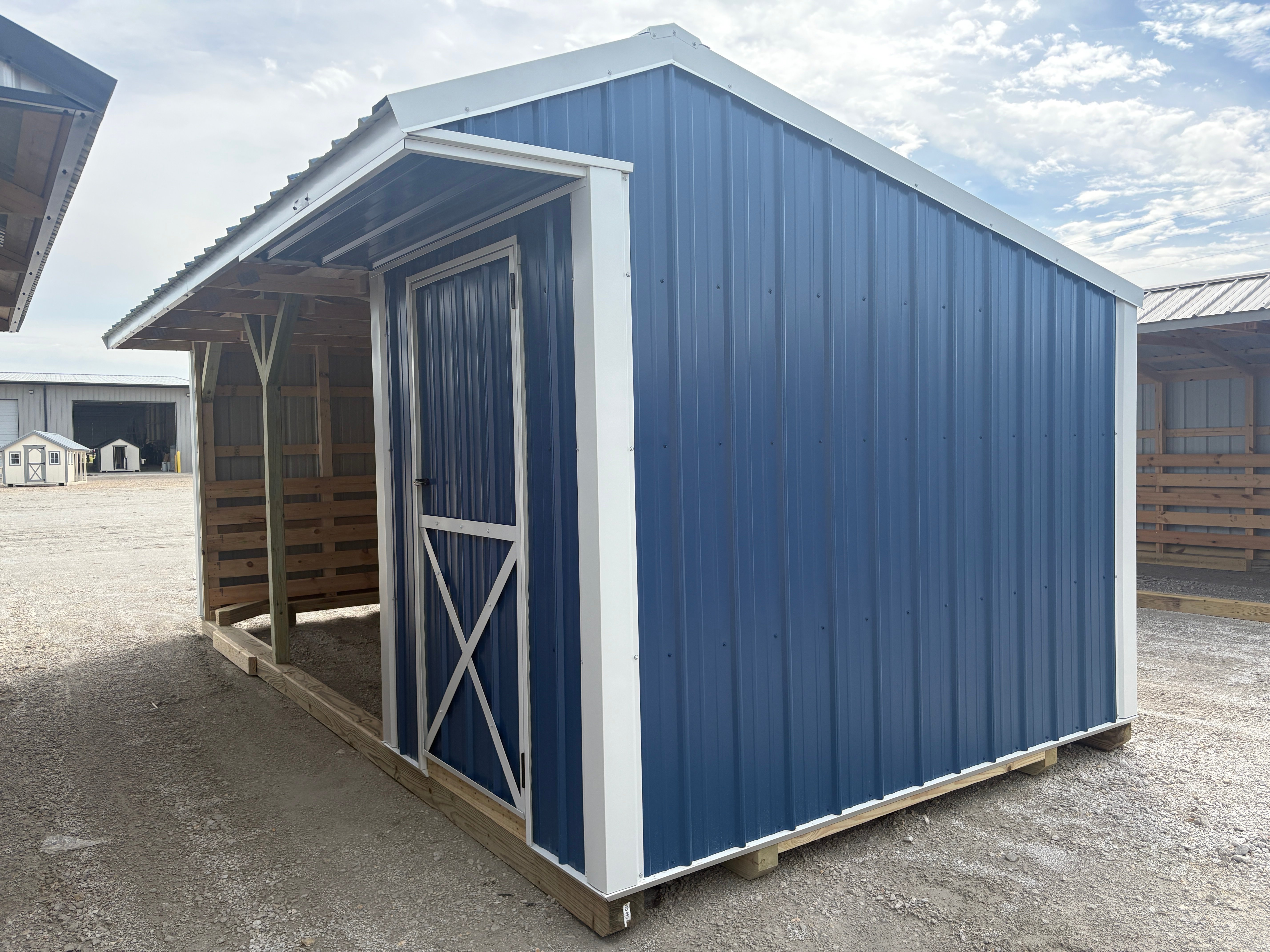 10x20 Metal Run-In Shed w/Tack Room #7737