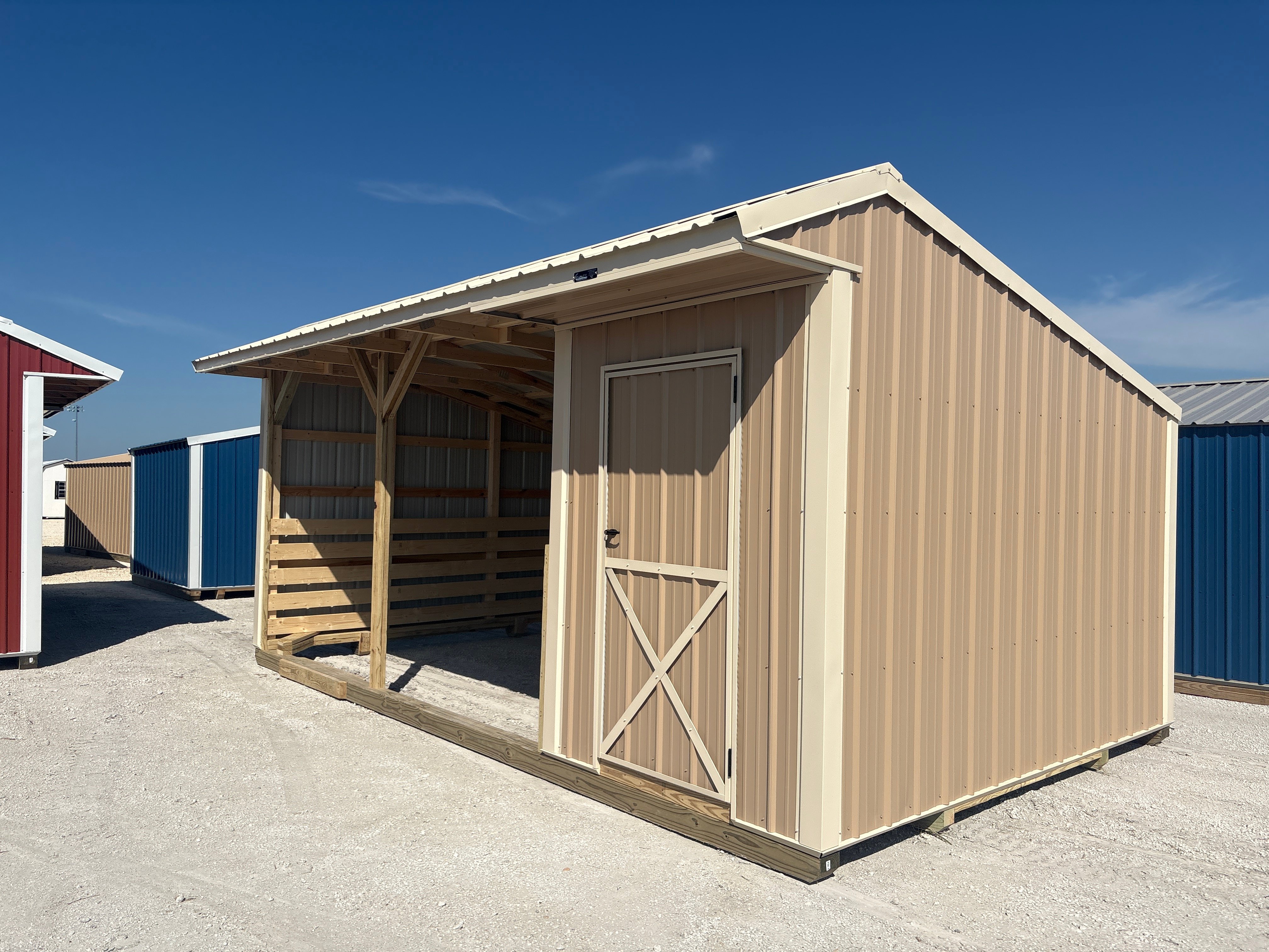 12x20 Metal Run-in Shed w/Tack Room #8048