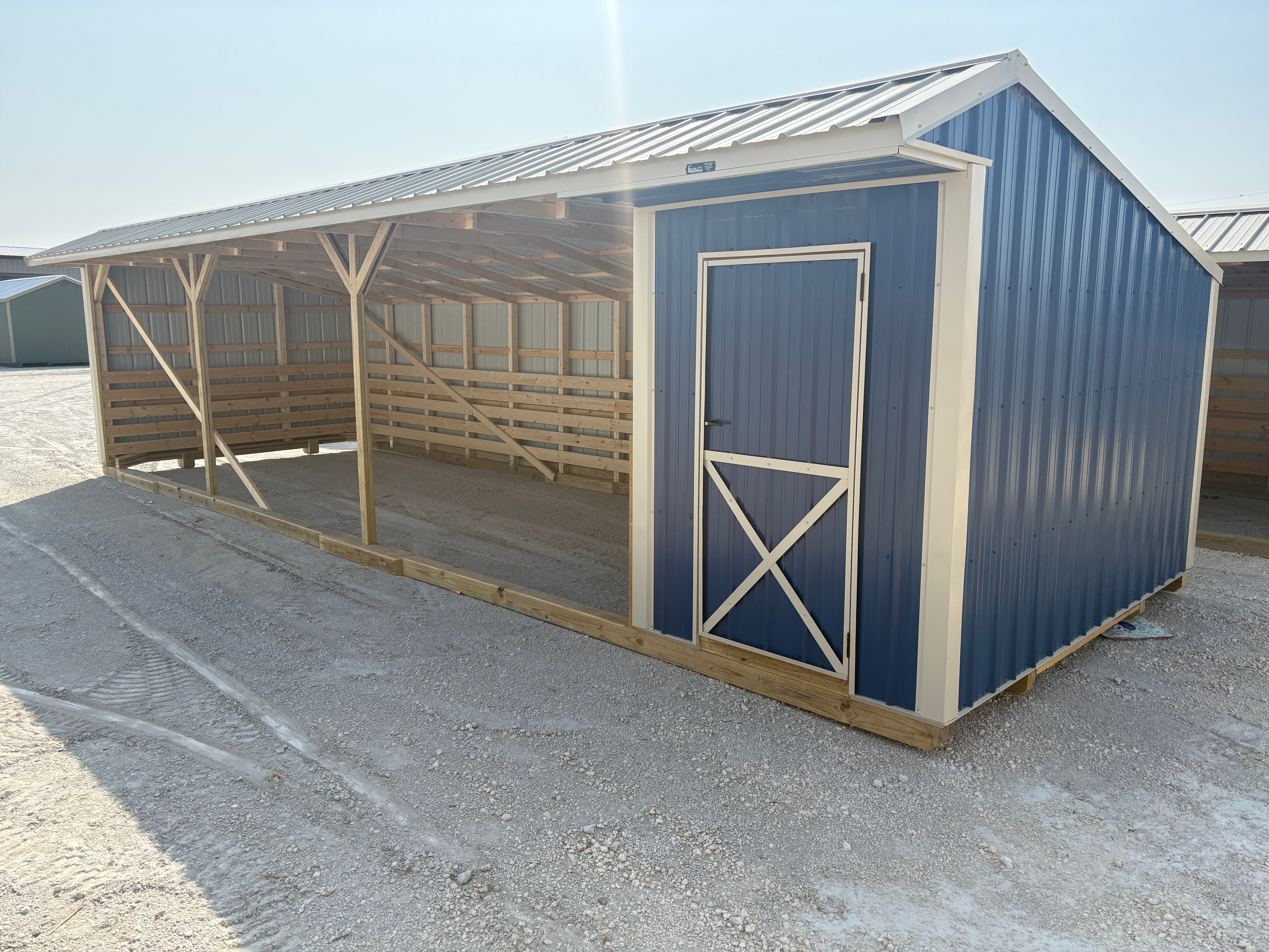 12x36 Metal Run-in Shed w/Tack Room #8333