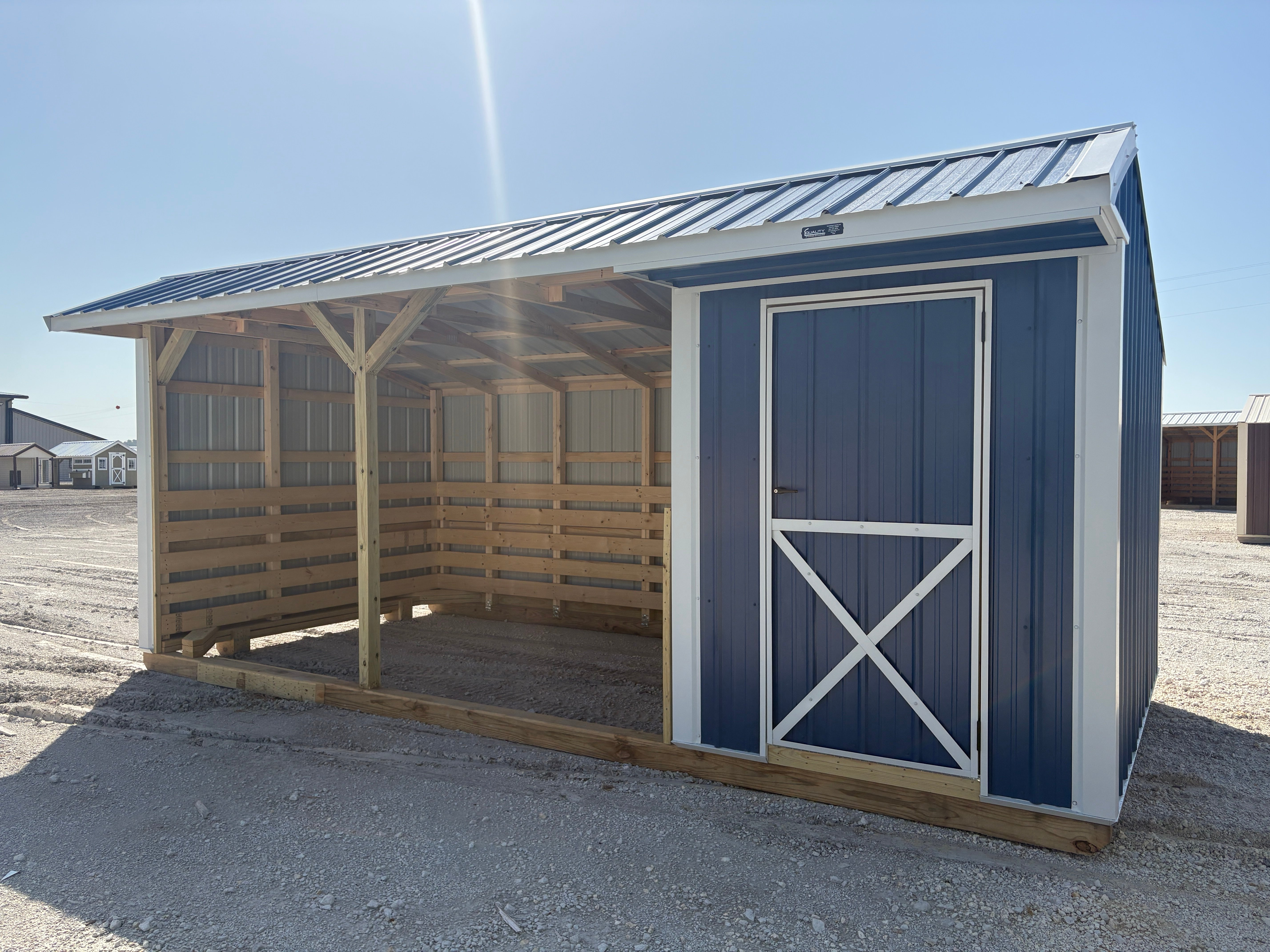 10x20 Metal Run-In Shed w/Tack Room #8384