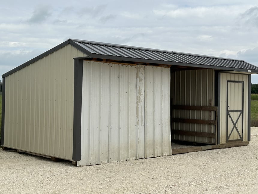 12x24 Metal Run-in Shed w/Tack Room #3280