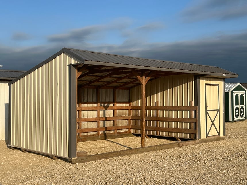12x24 Run-in Shed w/Tack Room #4355