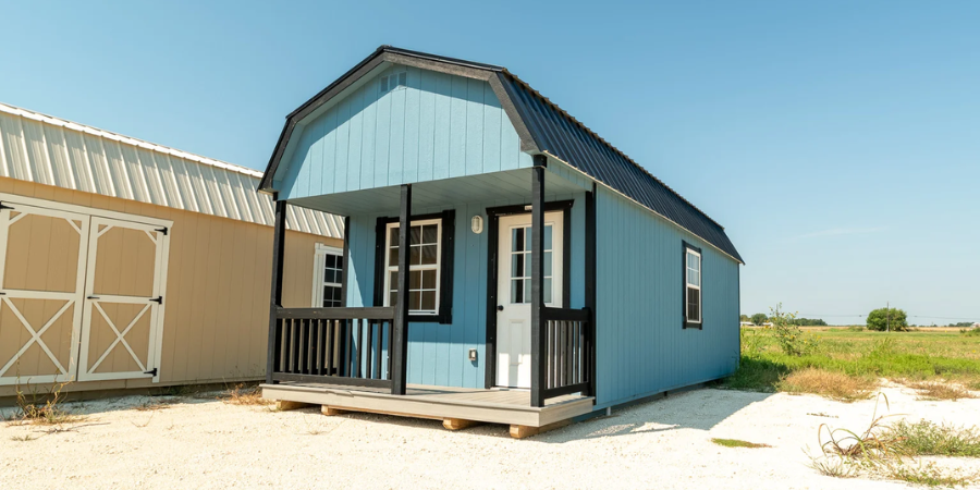 mini house shed shell with porch