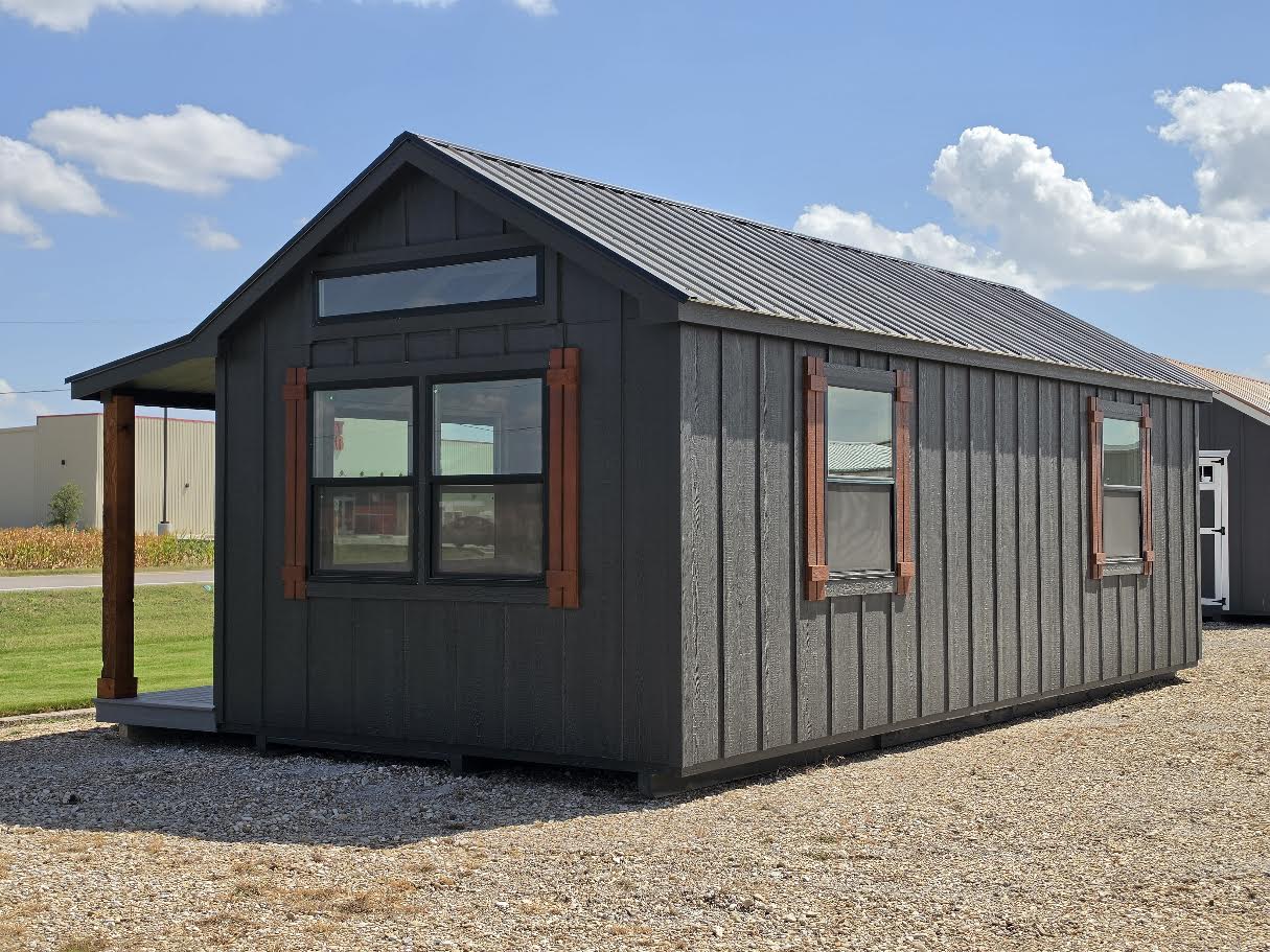 12x28 Dormer Cabin plus 4' Porch #7774