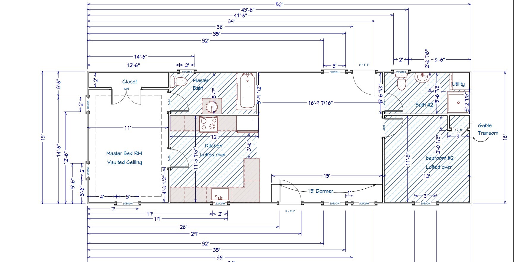 18x52 Dormer Cabin #6503