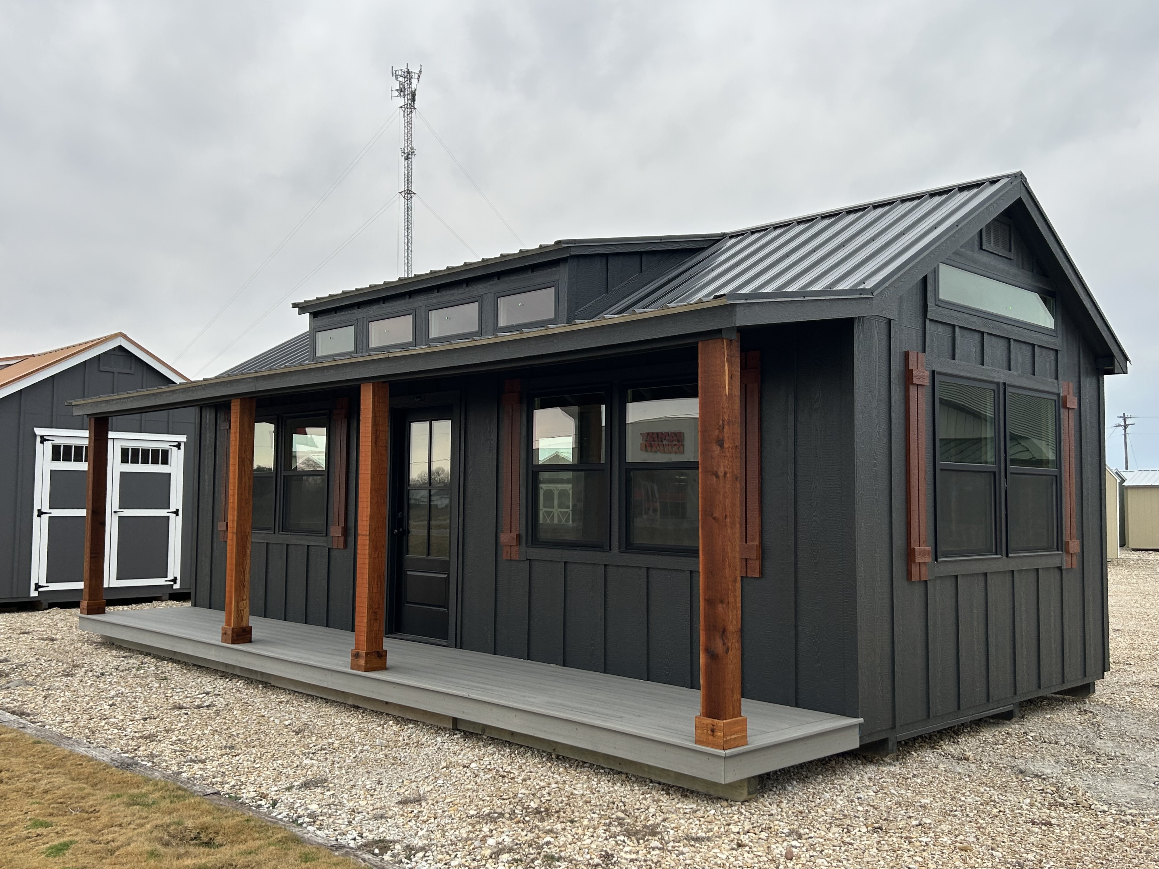12x28 Dormer Cabin plus 4' Porch #7238