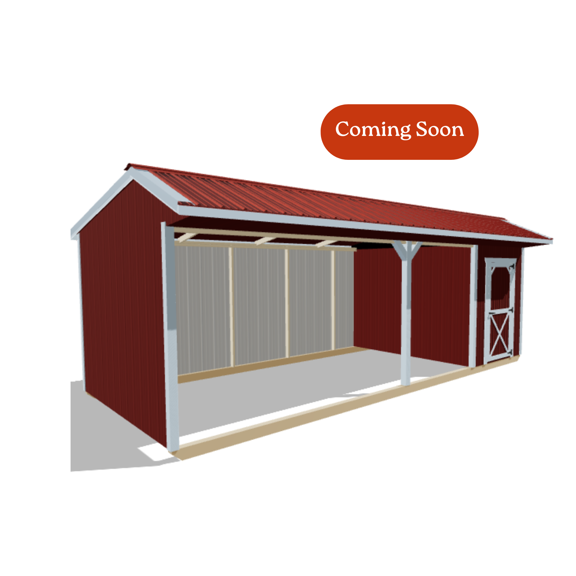 10x24 Metal Run-in Shed w/Tack Room #8752