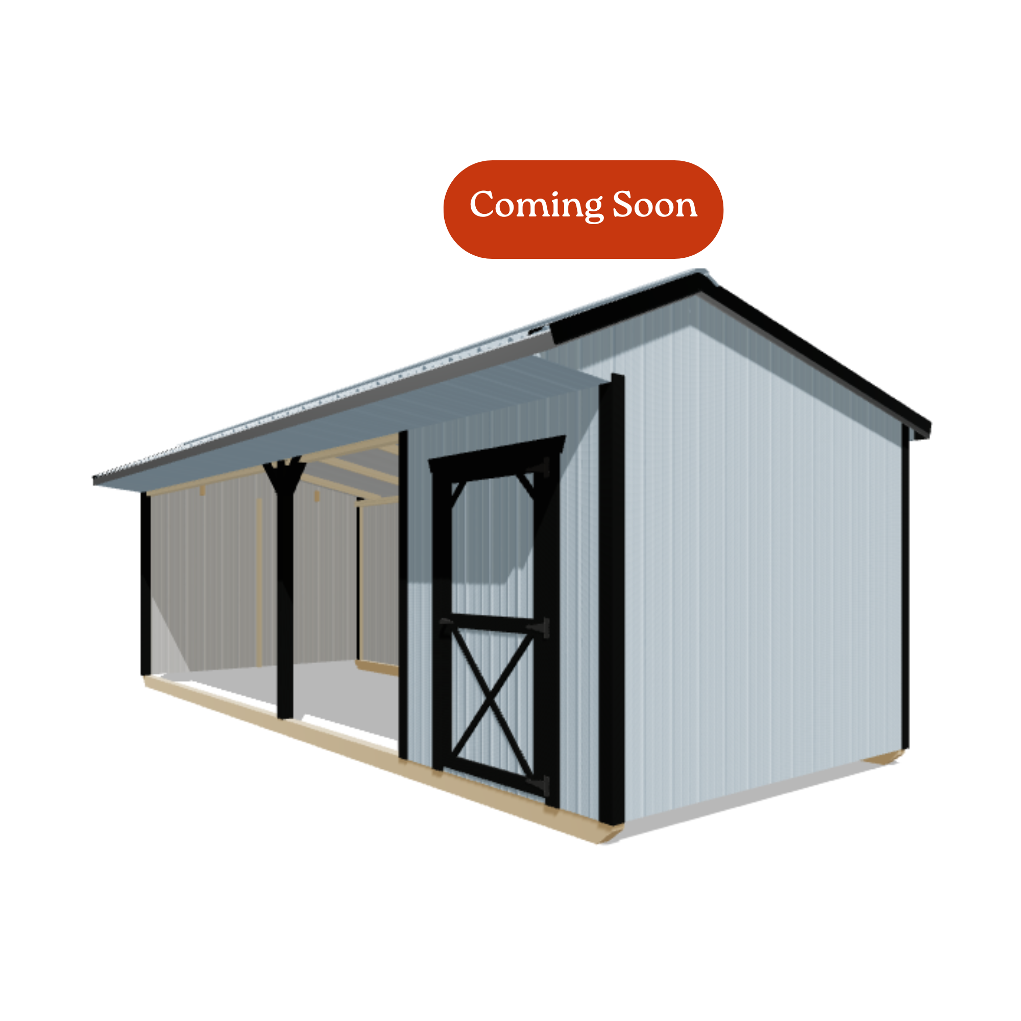 10x24 Metal Run-in Shed w/Tack Room #8046