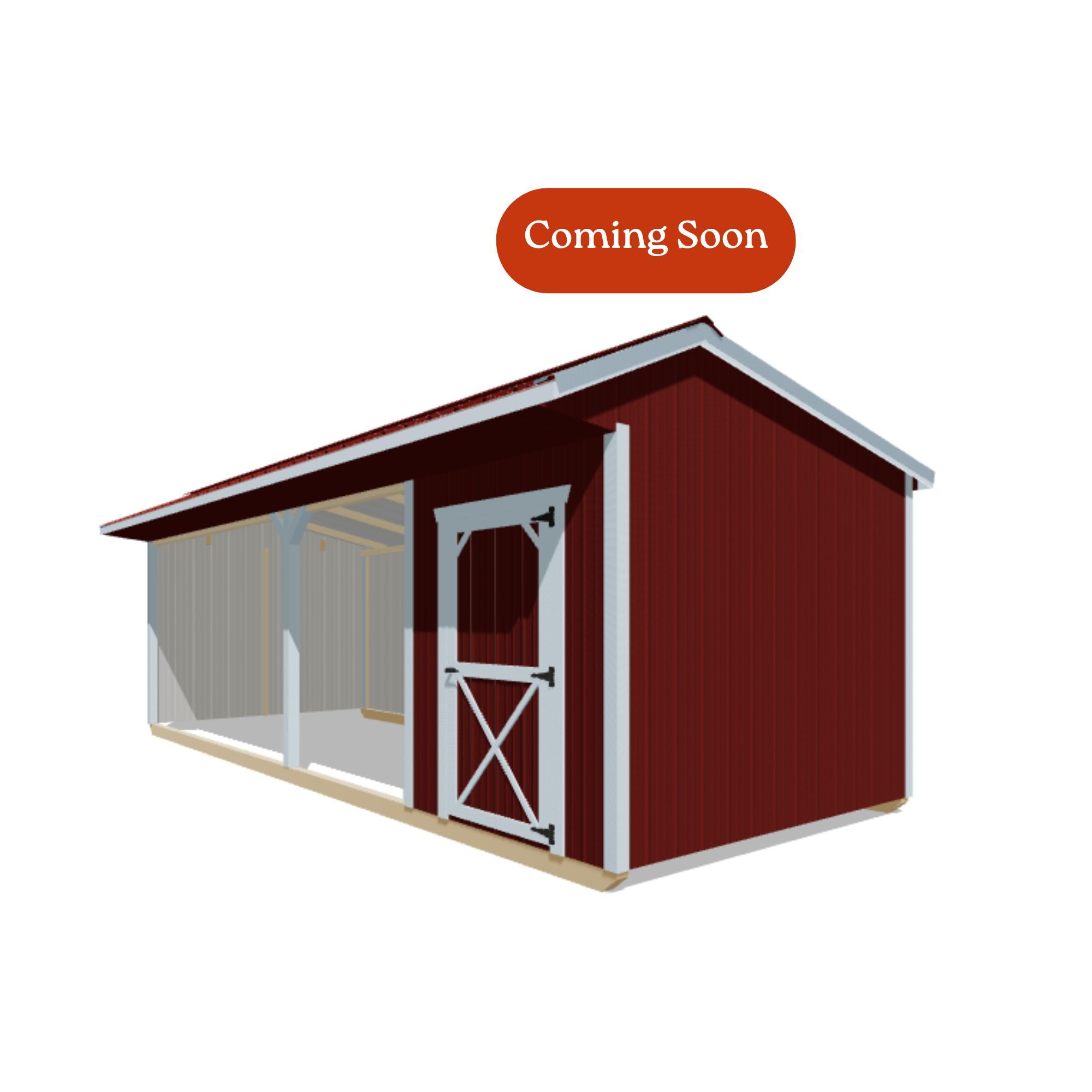 10x24 Metal Run-in Shed w/Tack Room #8386
