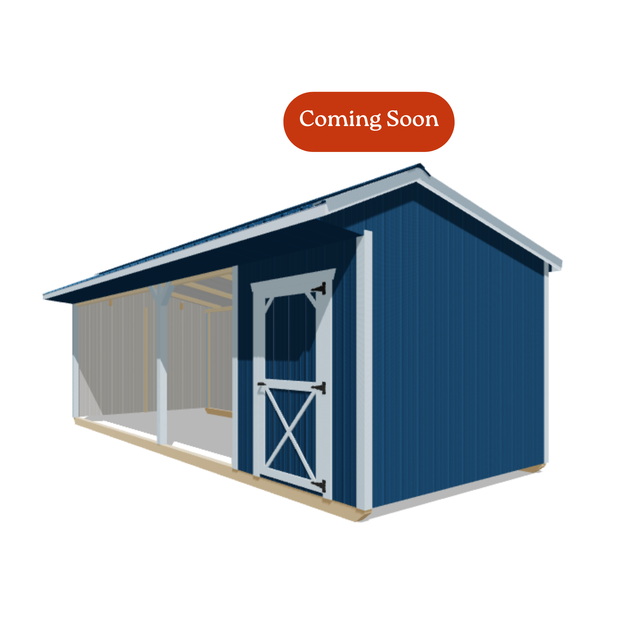 10x24 Metal Run-in Shed w/Tack Room #8667
