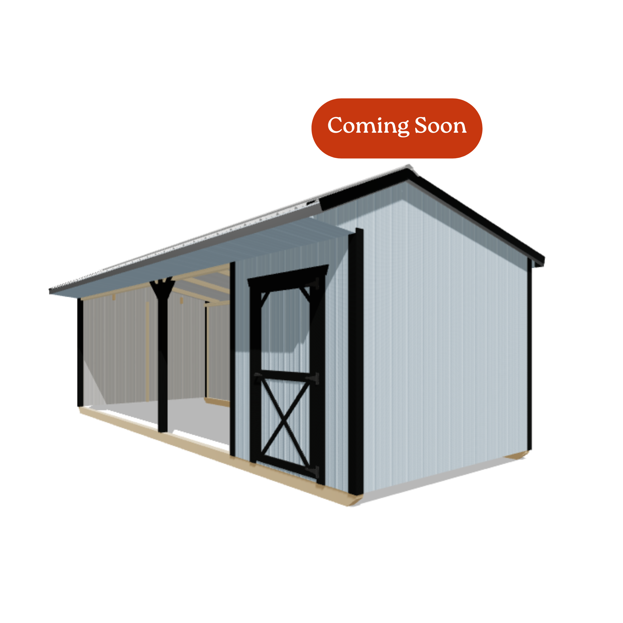 10x24 Metal Run-in Shed w/Tack Room #8668