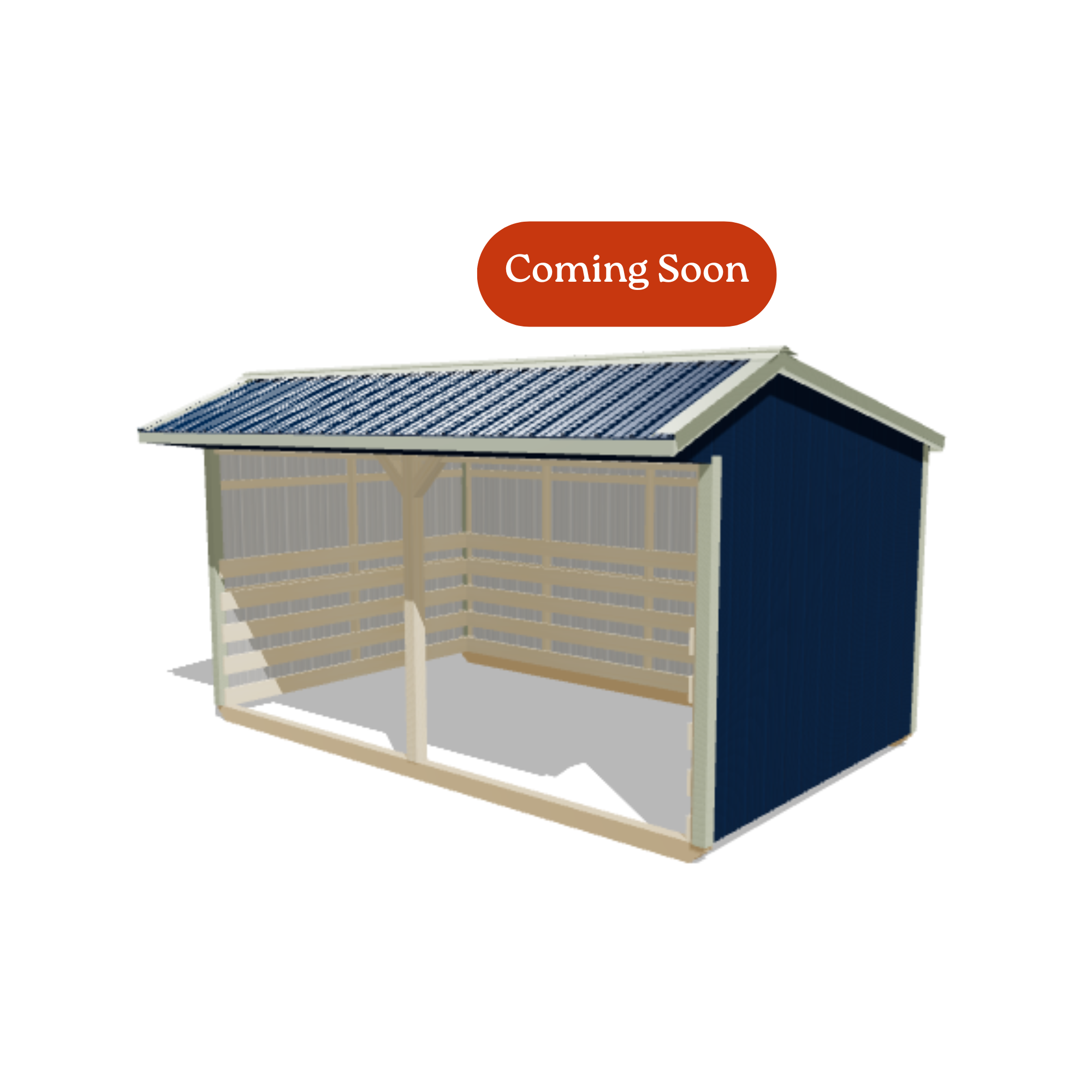 10x16 Metal Run-in Shed w/Tack Room #8814