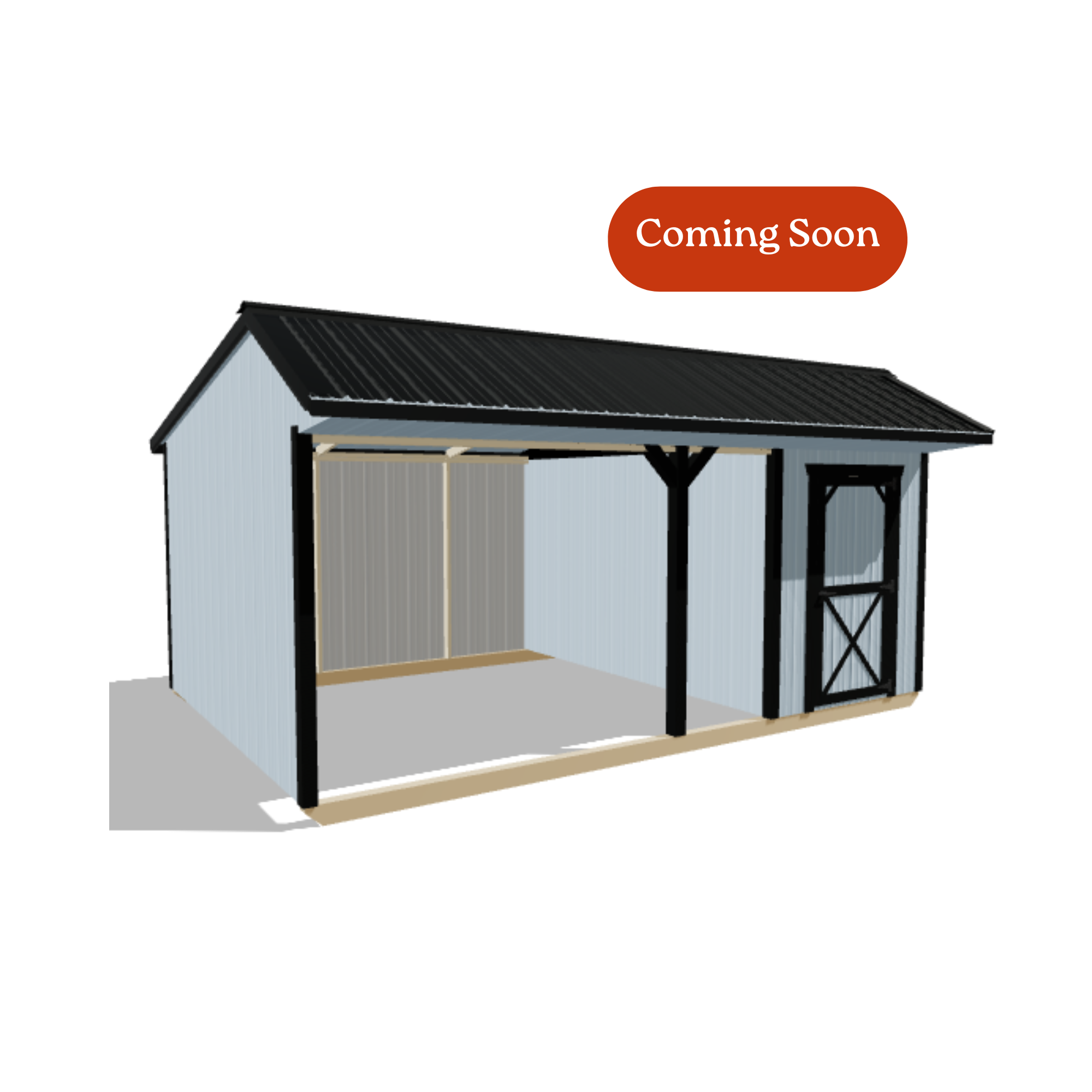 12x28 Metal Run-in Shed w/Tack Room #8775