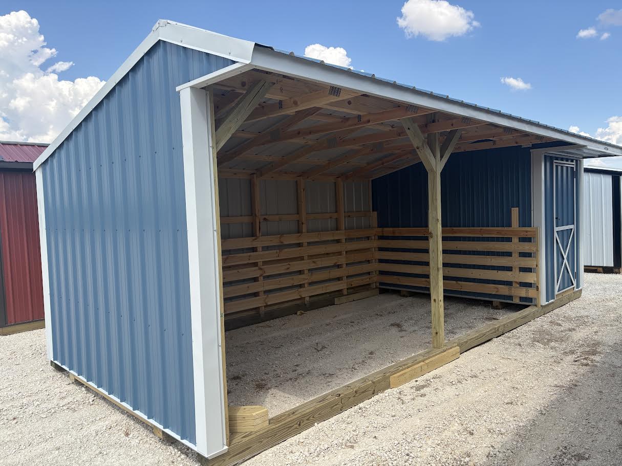 10x24 Metal Run-in Shed w/Tack Room #8667