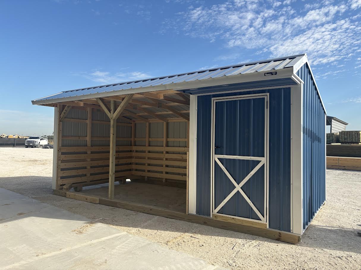 10x20 Metal Run-In Shed w/Tack Room #8815