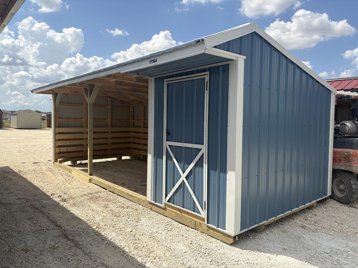 10x24 Metal Run-in Shed w/Tack Room #8667