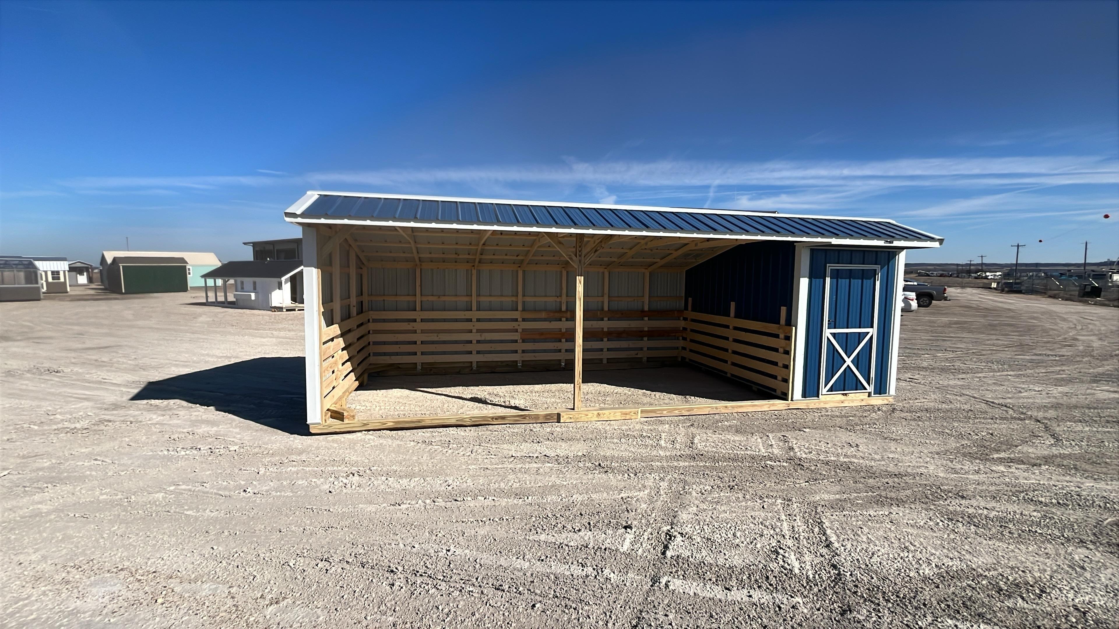 12x28 Metal Run-in Shed w/Tack Room #7614