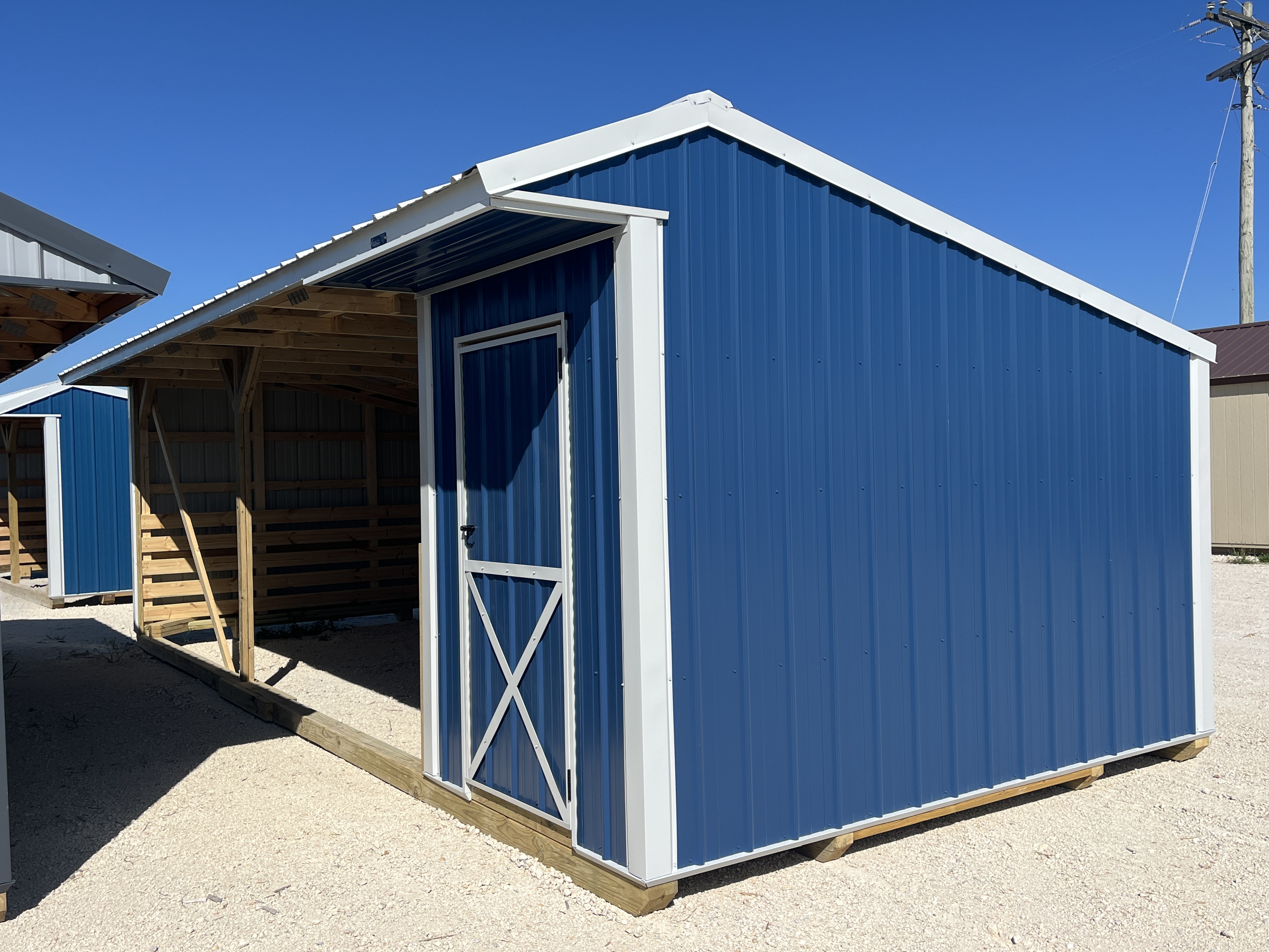 12x28 Metal Run-in Shed w/Tack Room #6790