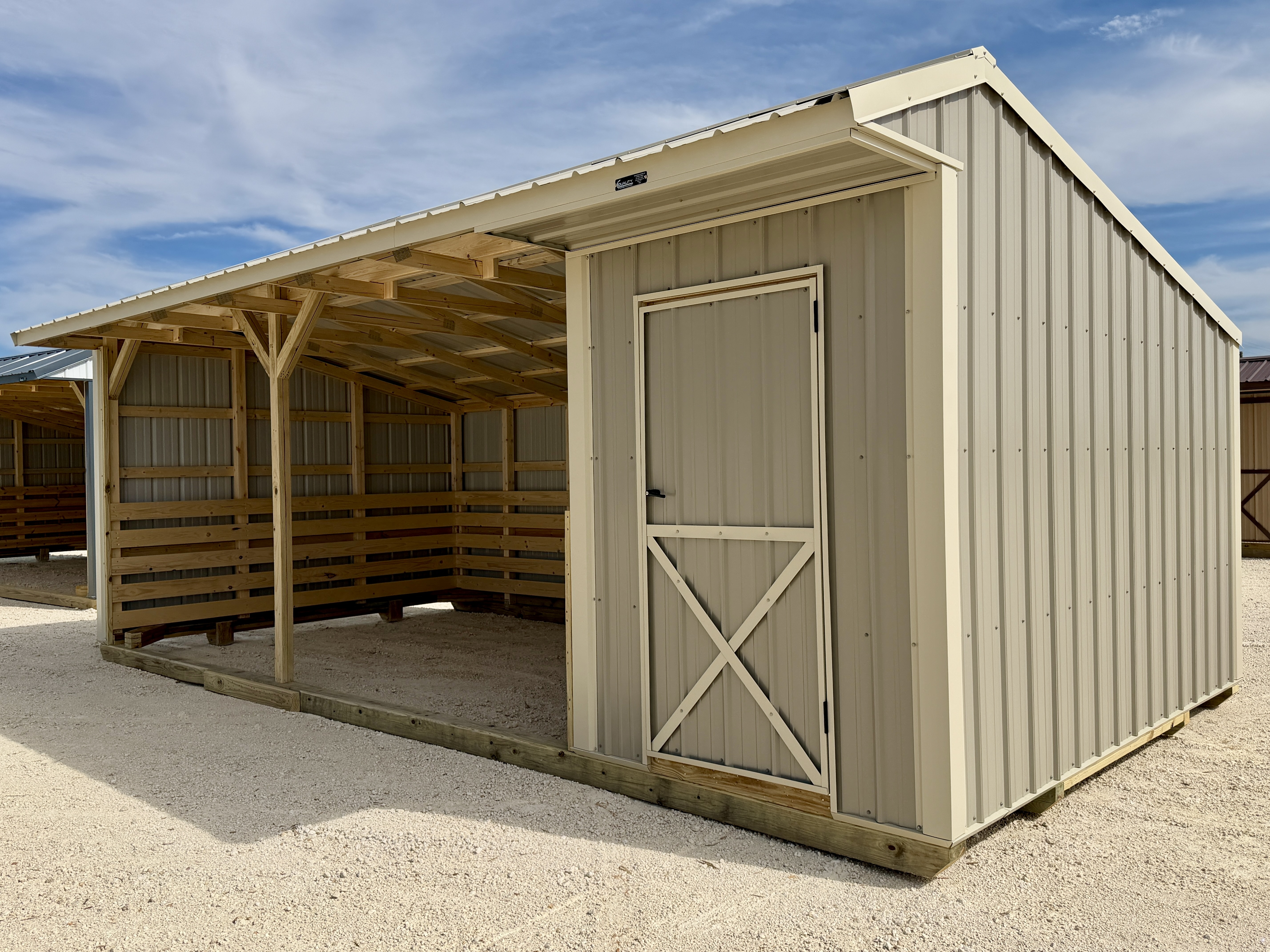 12x24 Metal Run-in Shed w/Tack Room #7094