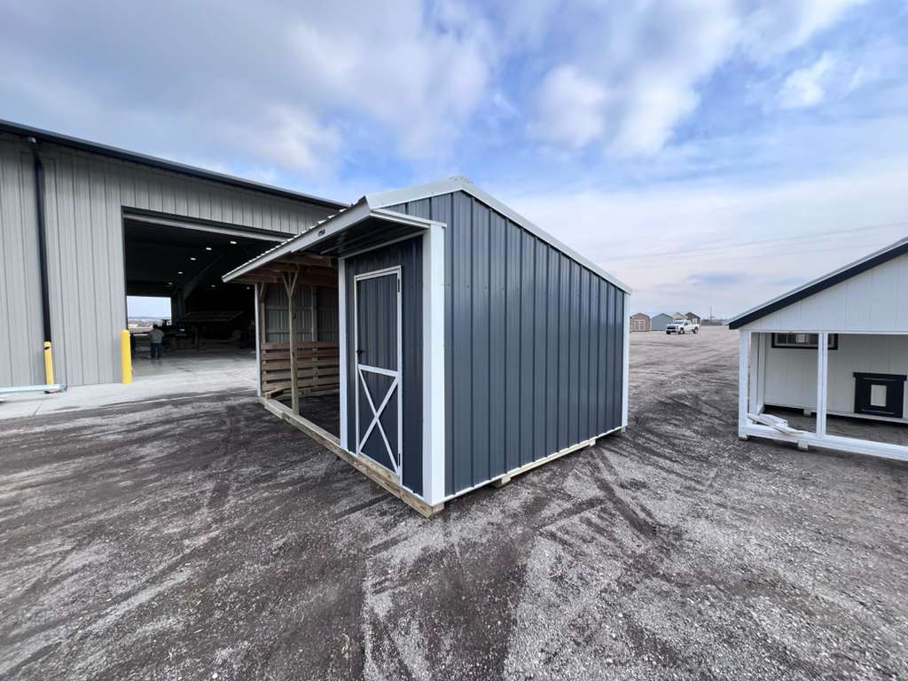 12x20 Metal Run-in Shed w/Tack Room #7095