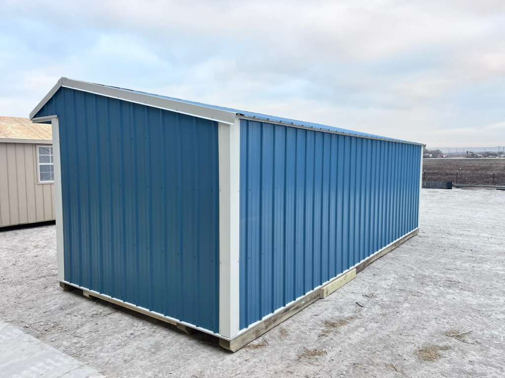 10x24 Metal Run-in Shed w/Tack Room #7158