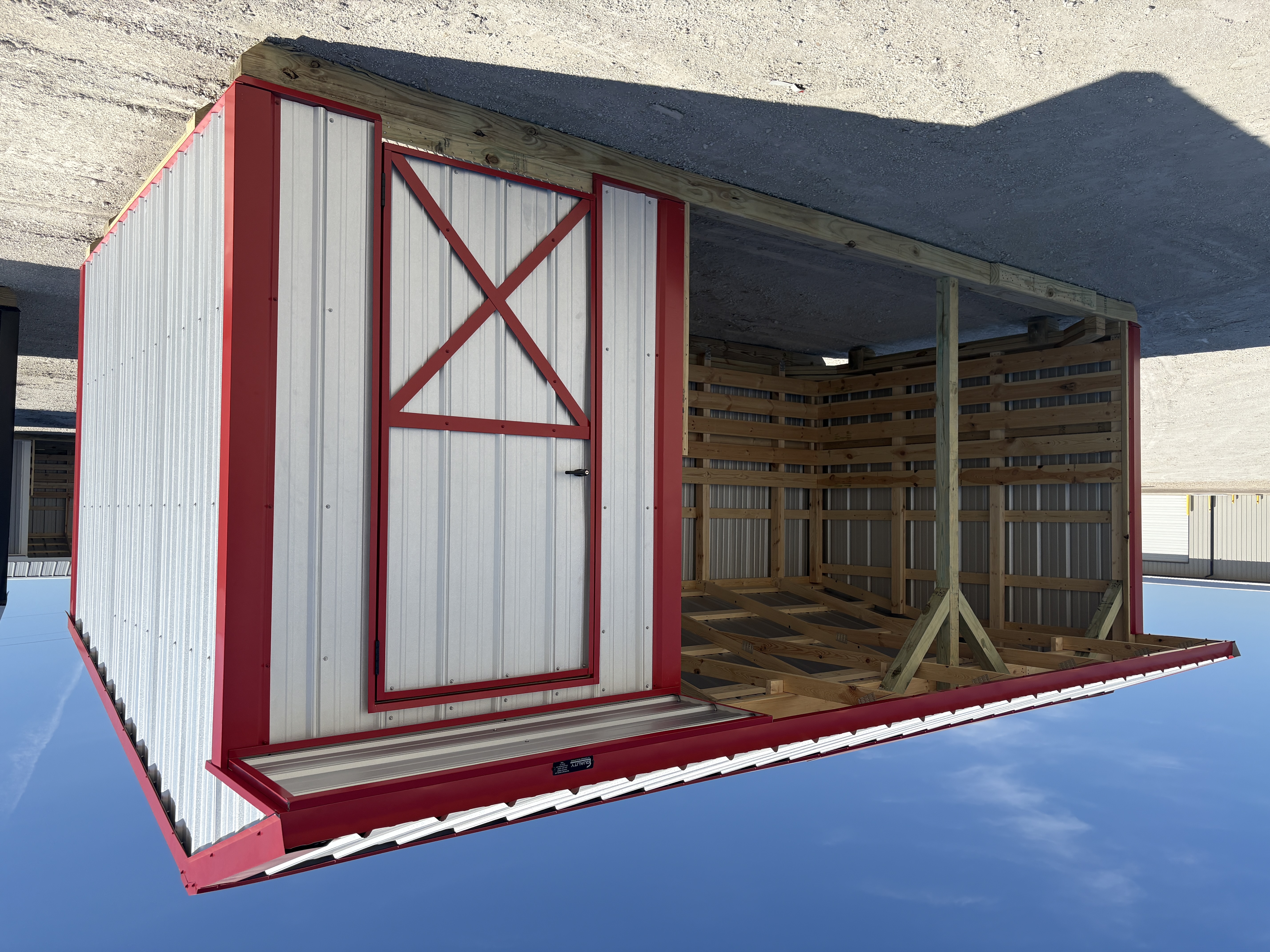 10x20 Metal Run-in Shed with Tack Room #7562