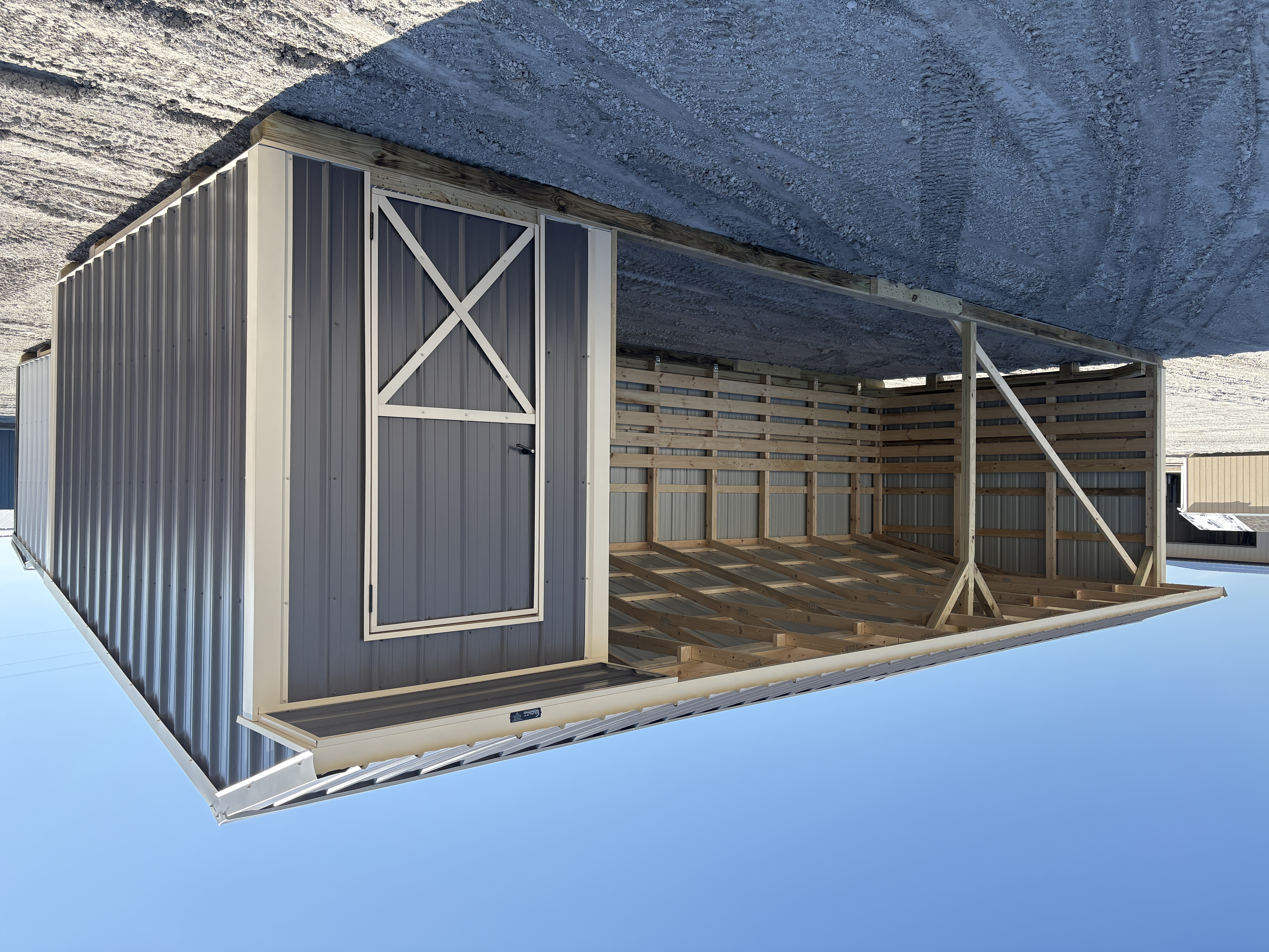 12x32 Metal Run-in Shed with Tack Room #7666