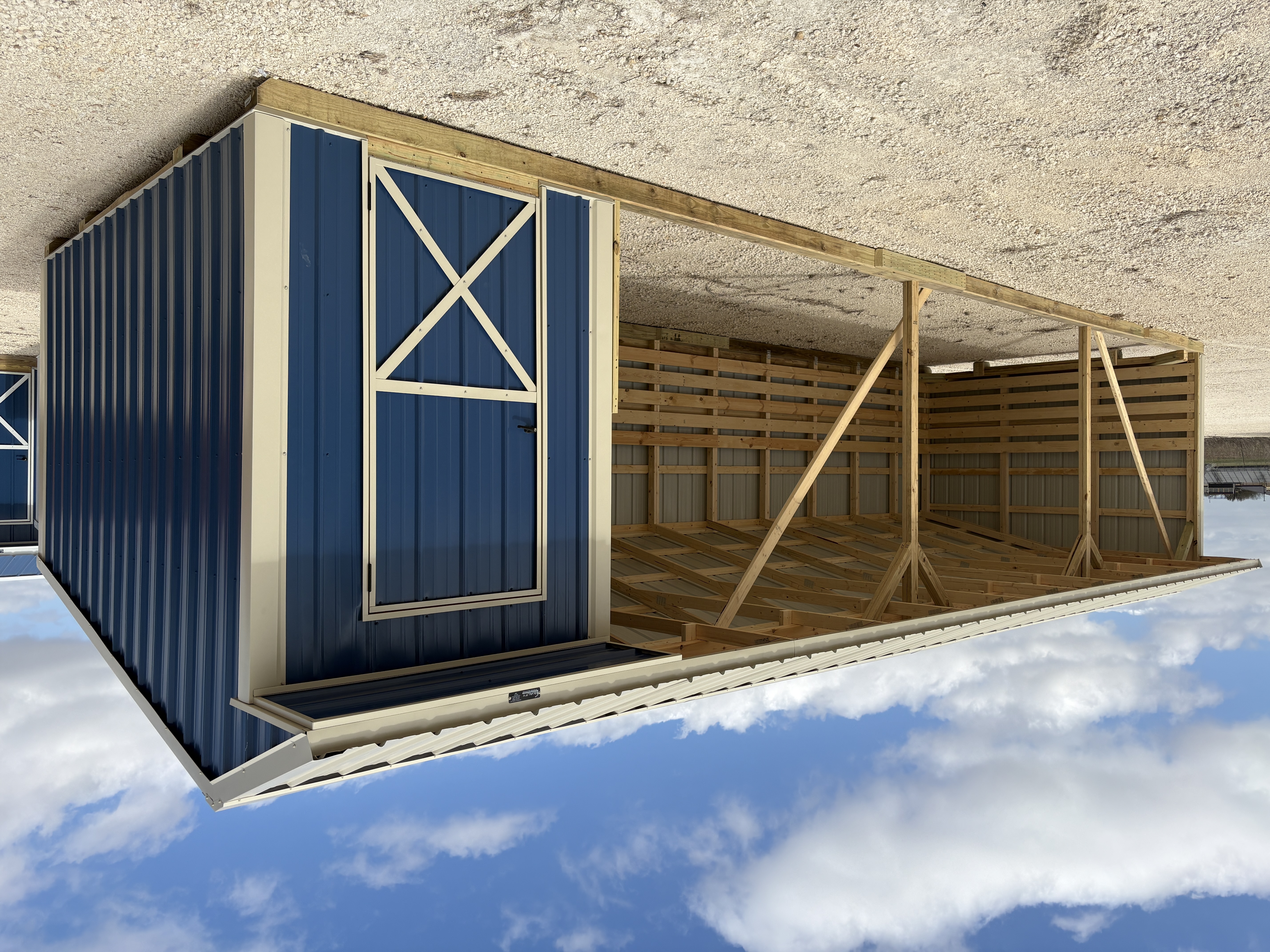 12x36 Metal Run-in Shed w/Tack Room #7667