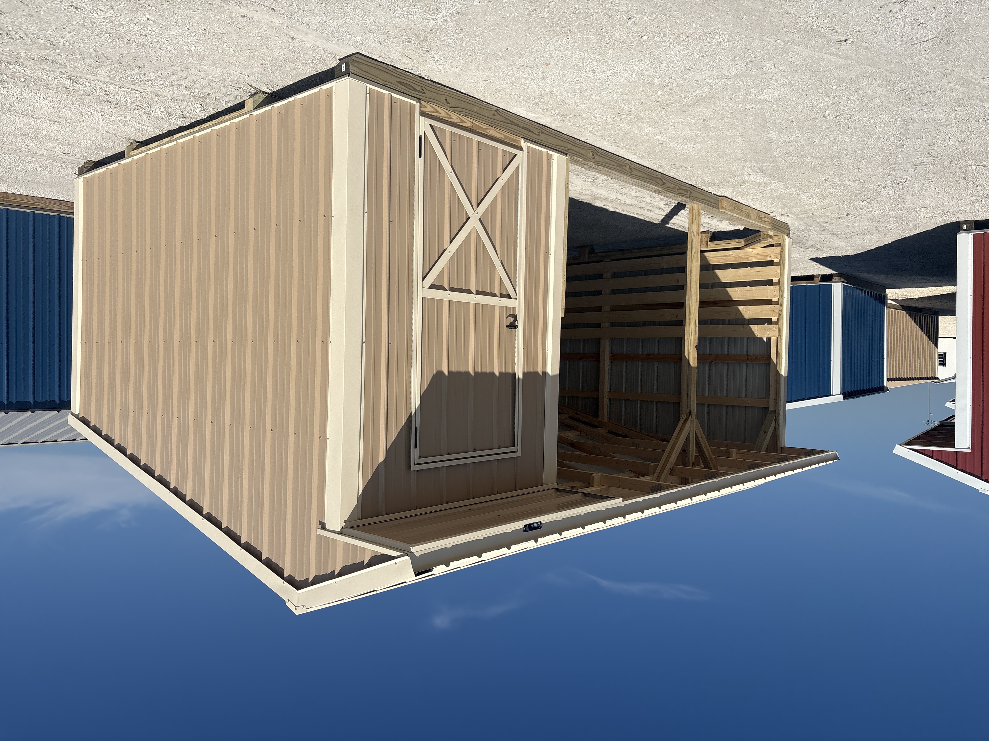 12x20 Metal Run-in Shed w/Tack Room #8048