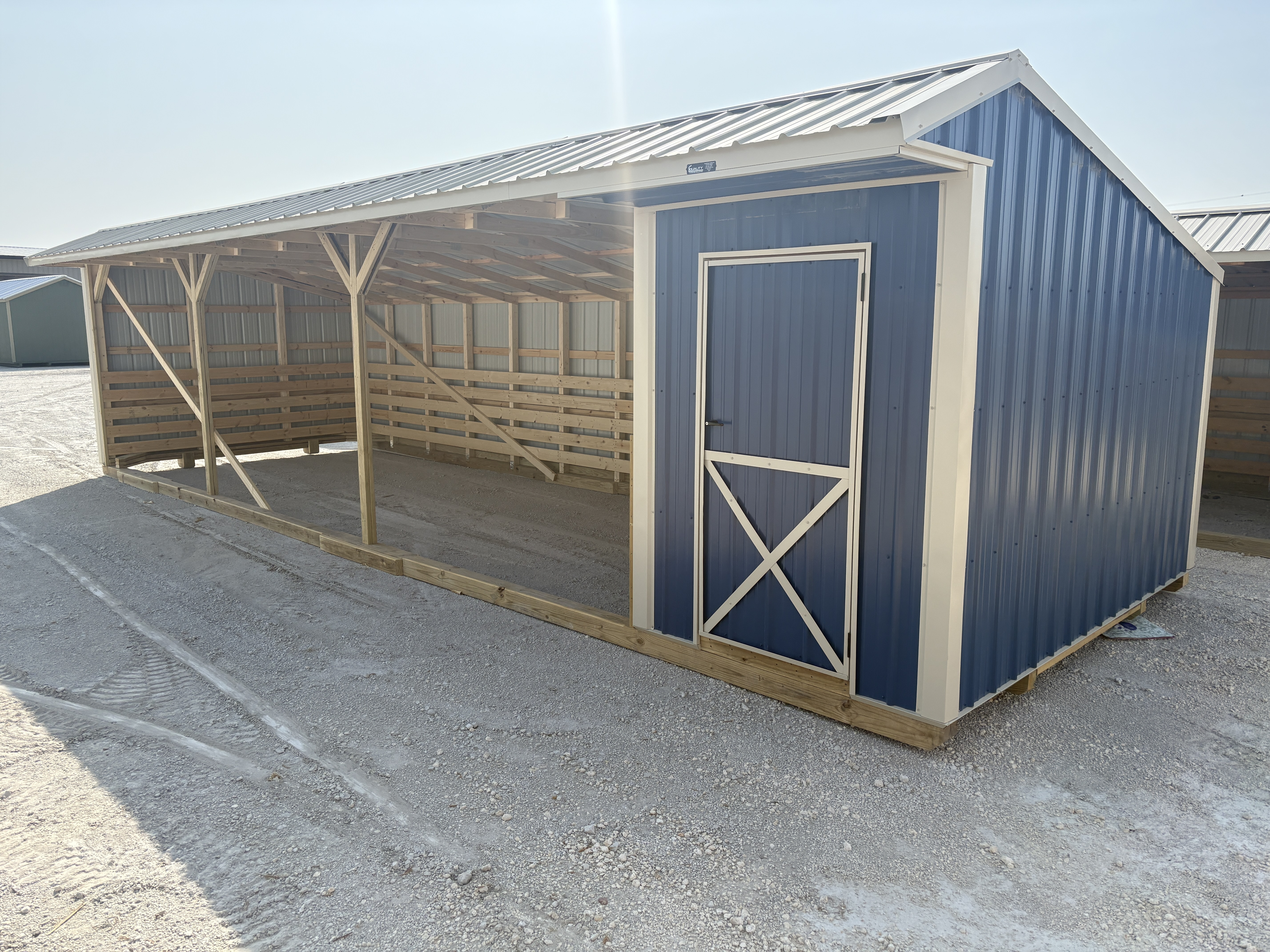 12x36 Metal Run-in Shed w/Tack Room #8333