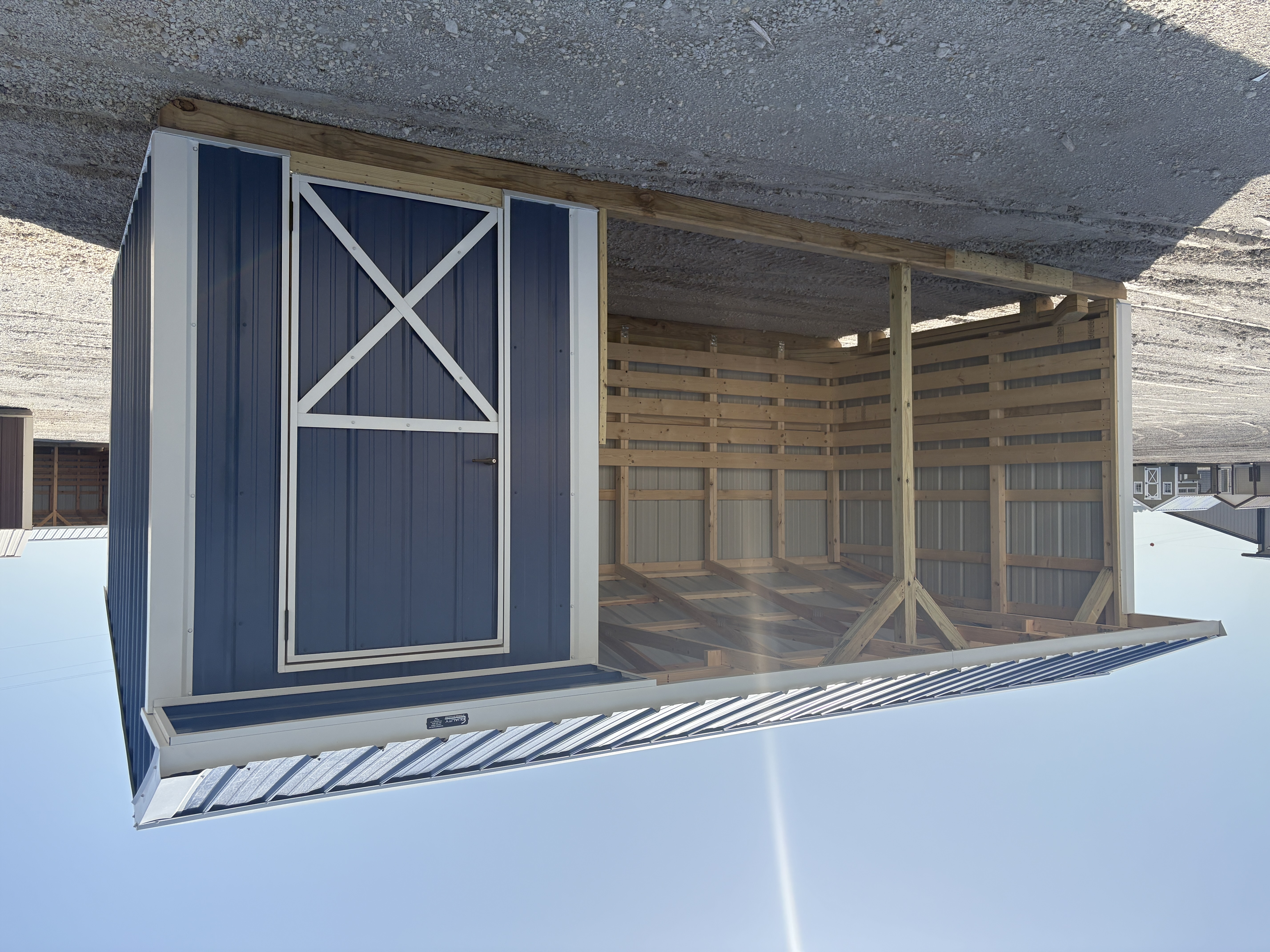 10x20 Metal Run-In Shed w/Tack Room #8384