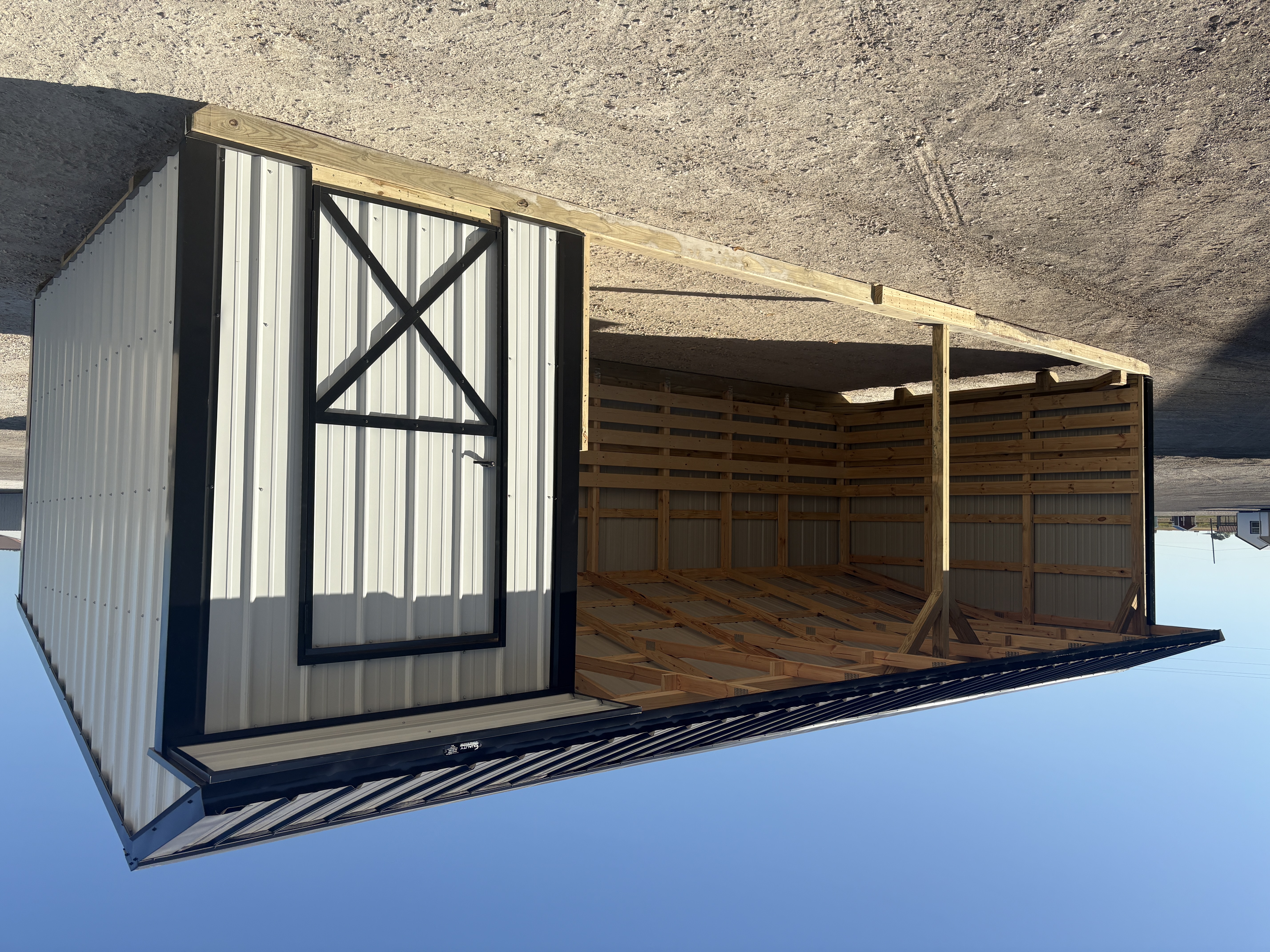 12x28 Metal Run-in Shed w/Tack Room #8518