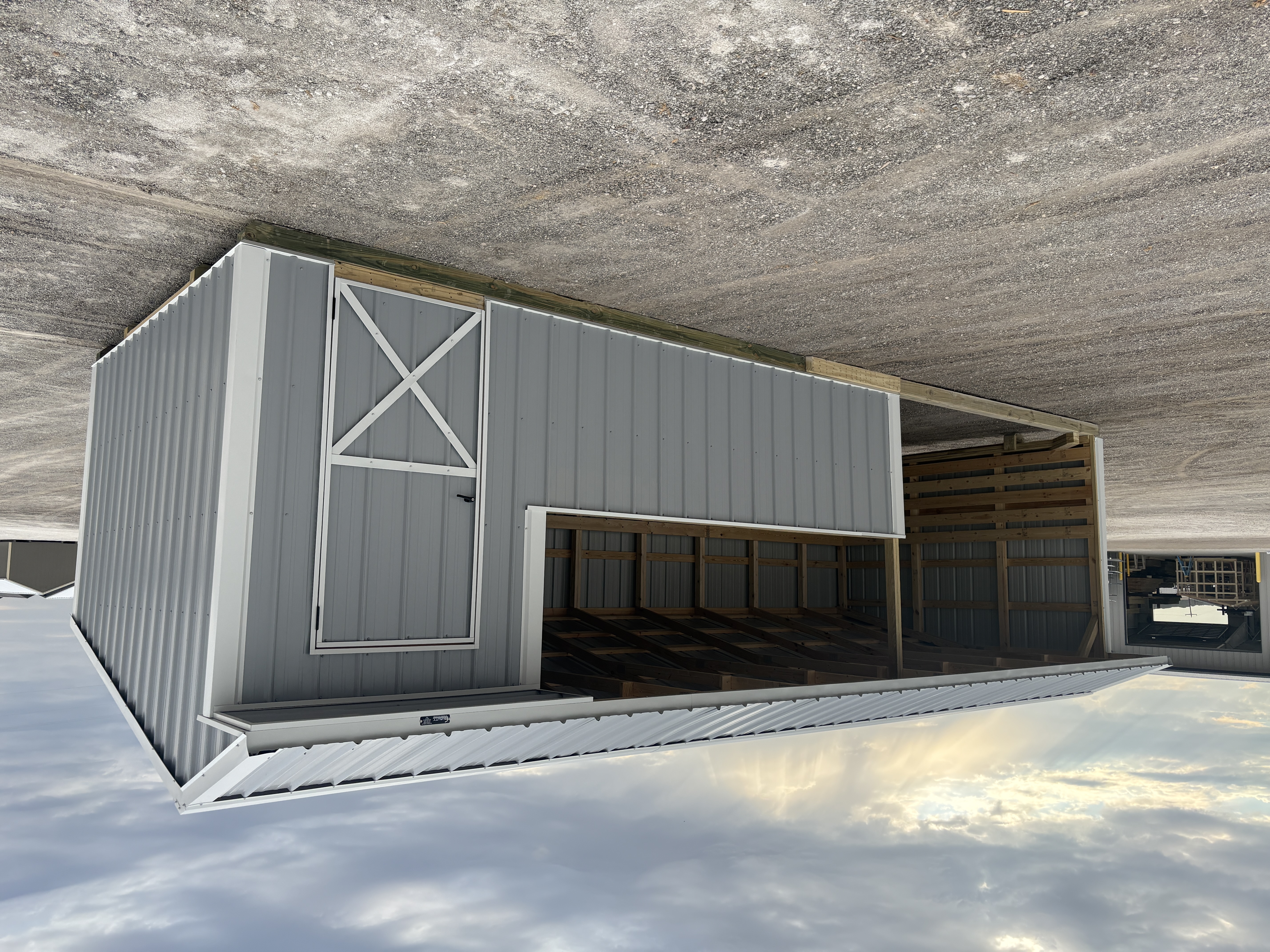 12x30 Metal Run-in Shed w/Tack Room #8532