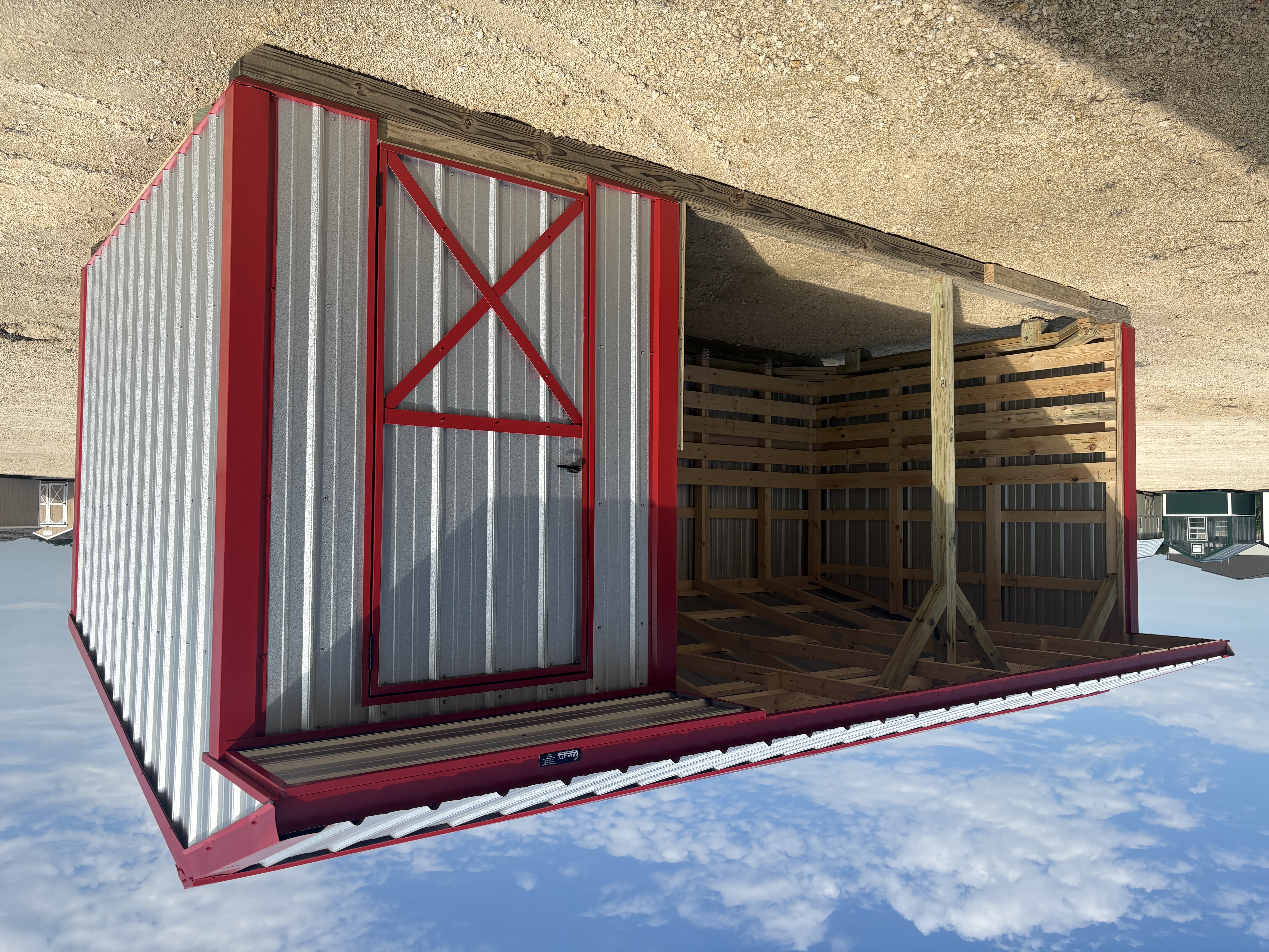 10x20 Metal Run-In Shed w/Tack Room #8154