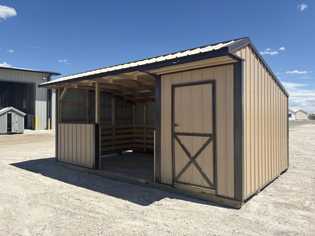 12x20 Metal Run-in Shed w/Tack Room #8531
