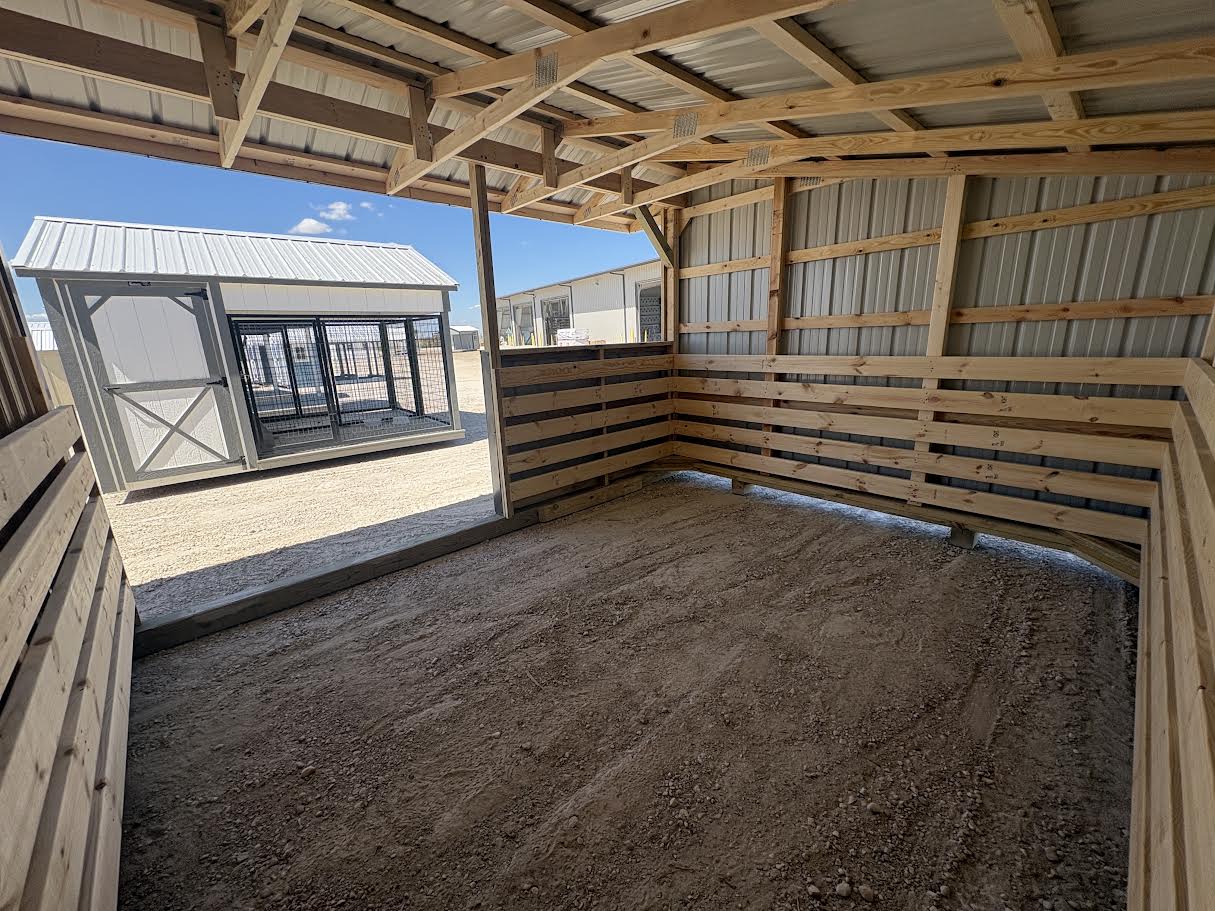 12x20 Metal Run-in Shed w/Tack Room #8531