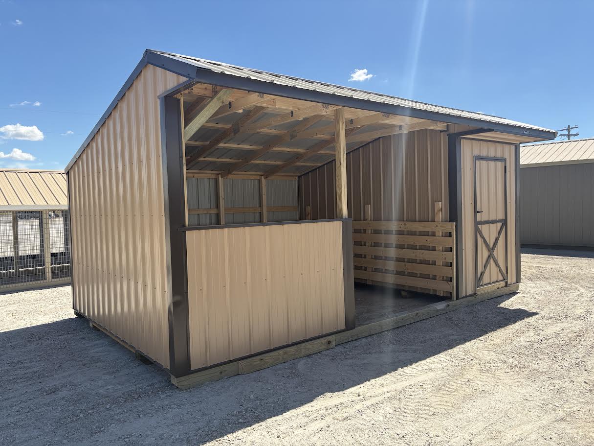 12x20 Metal Run-in Shed w/Tack Room #8531