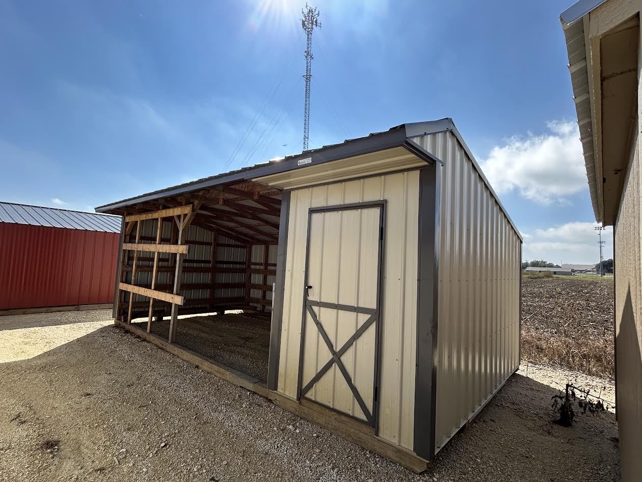 12x24 Metal Run-in Shed w/Tack Room #3280