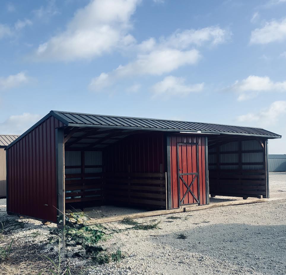 12x30 Metal Run-In Shed w/Tack Room #5074