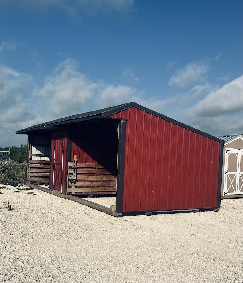 12x30 Metal Run-In Shed w/Tack Room #5074